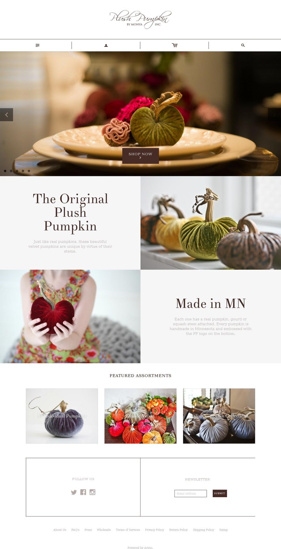 velvetpumpkins.com shopify website screenshot