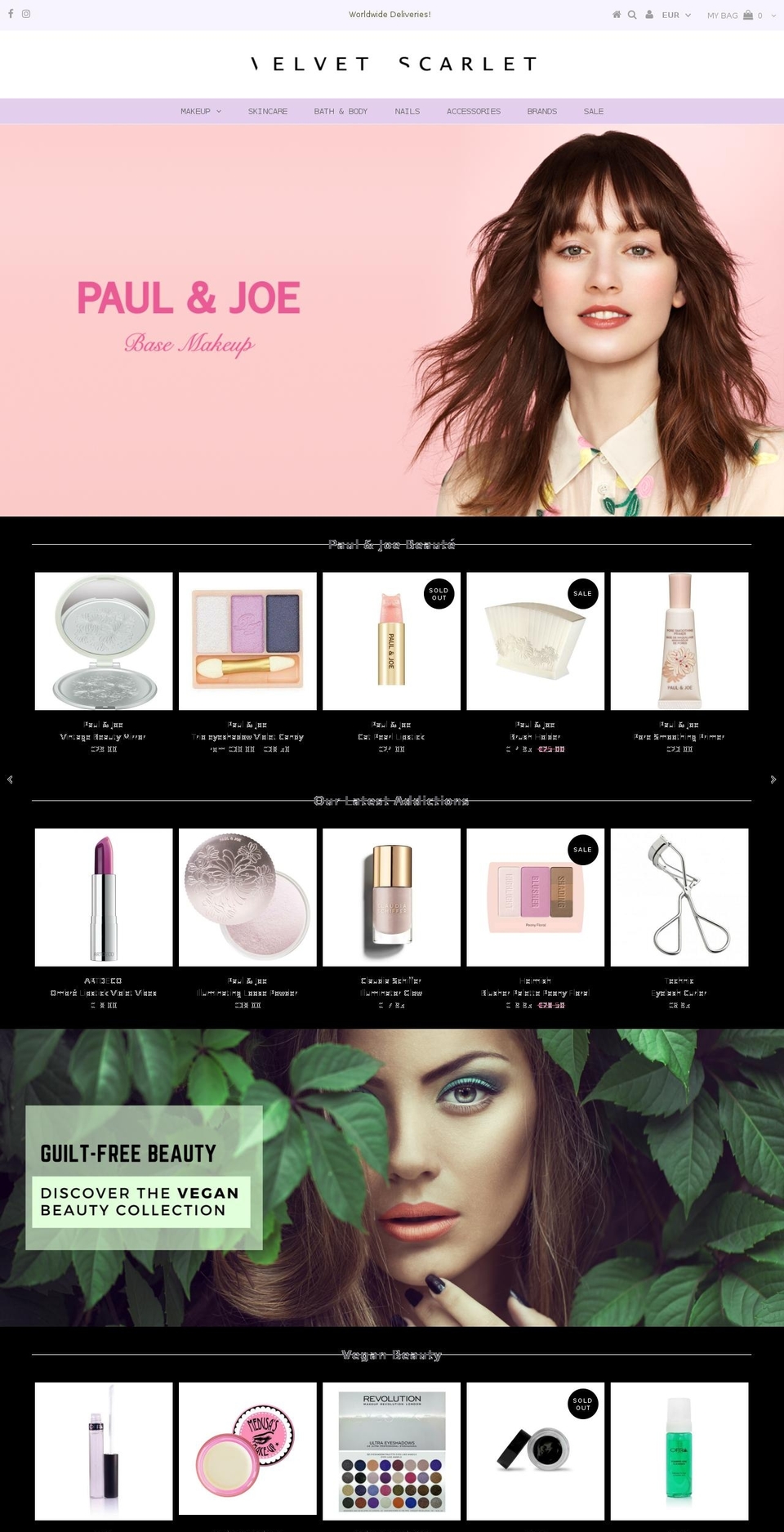 velvetscarlet.com — Shopify storefront screenshot
