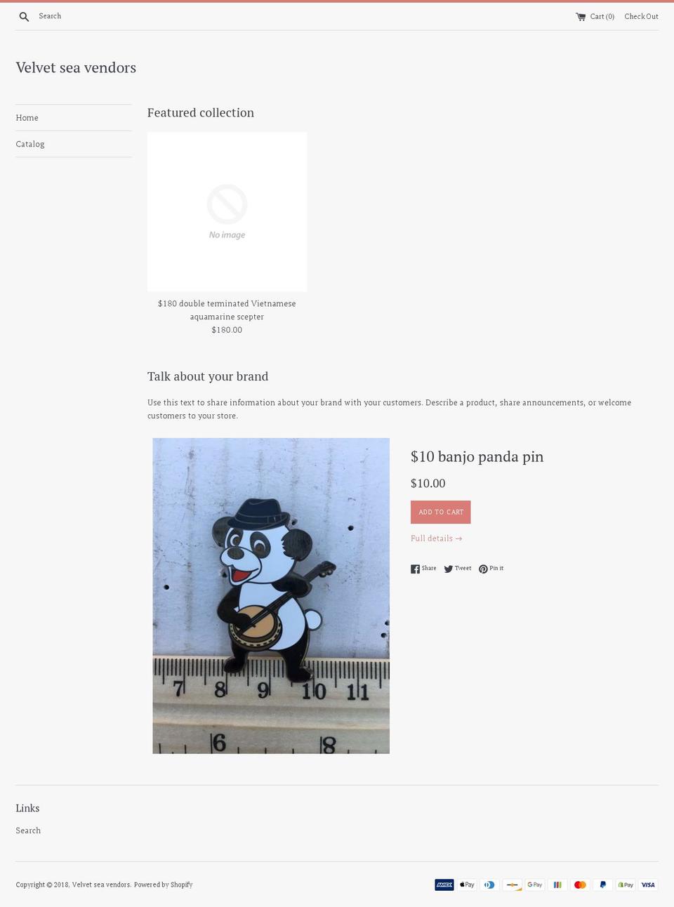 velvetseavendors.com shopify website screenshot