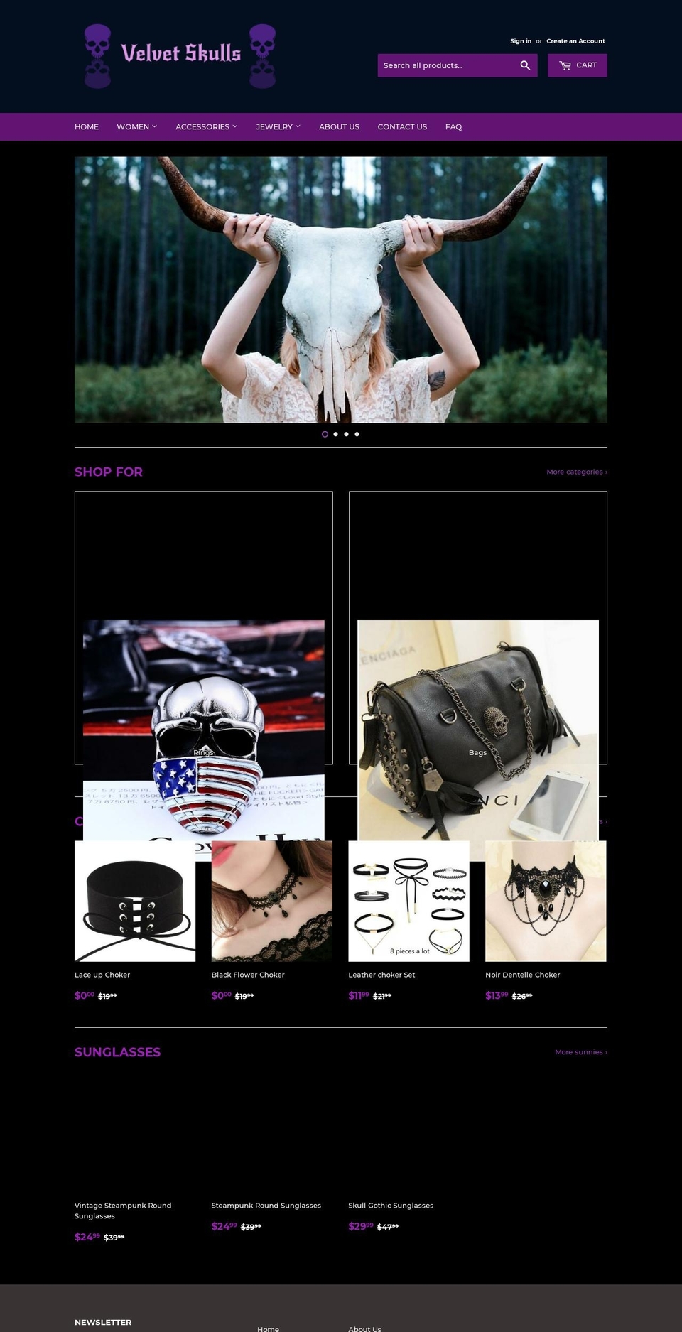 velvetskulls.com — Shopify storefront screenshot