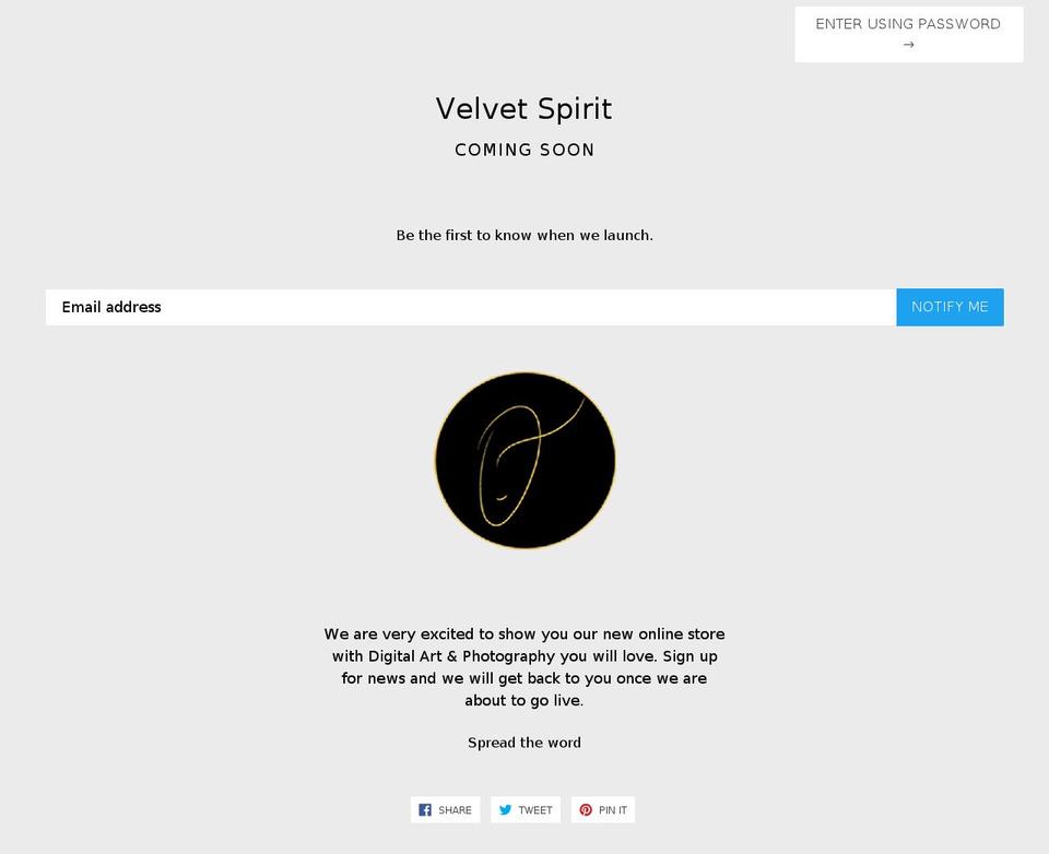 velvetspiritchat.com shopify website screenshot