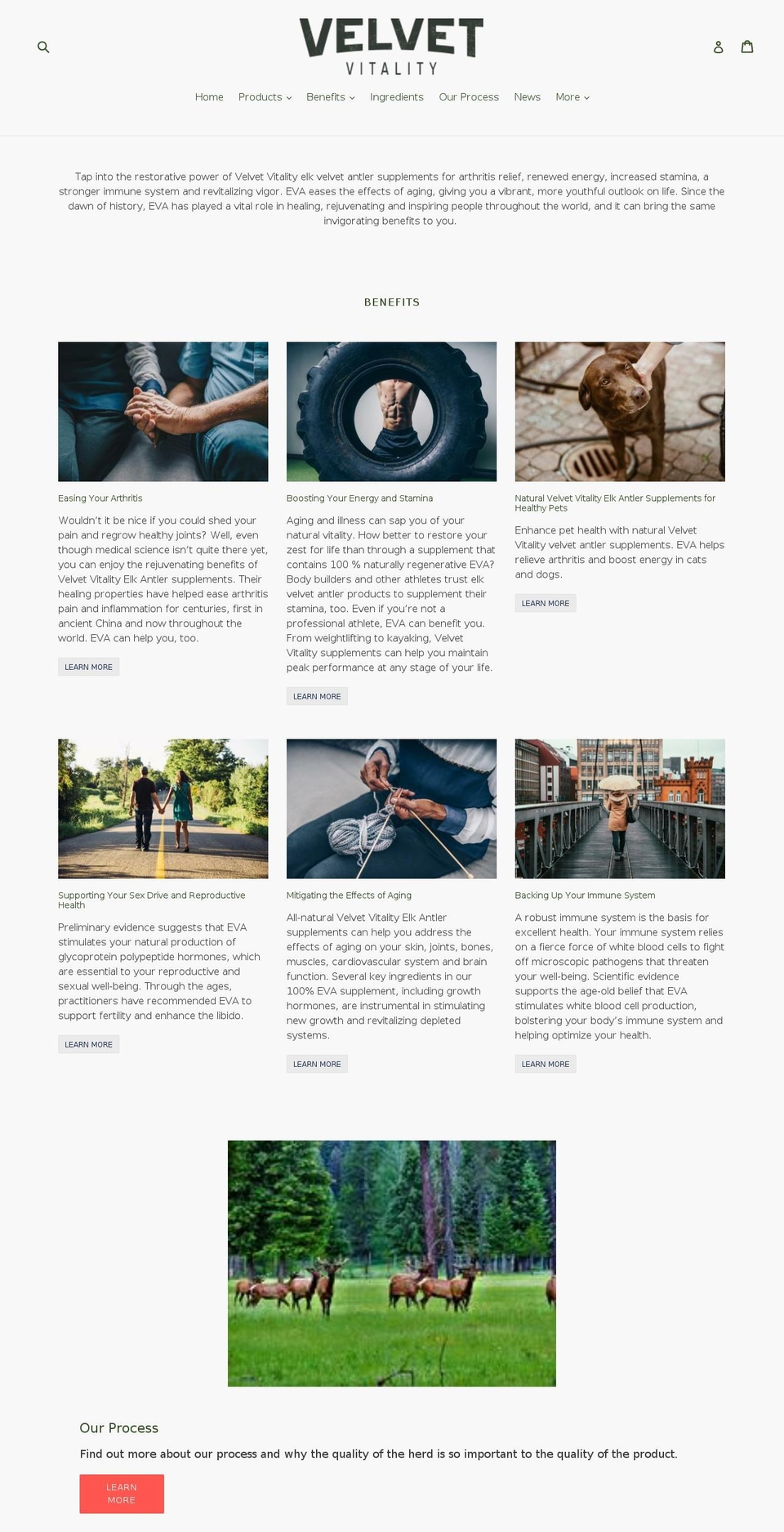 velvetvitality.com — Shopify storefront screenshot