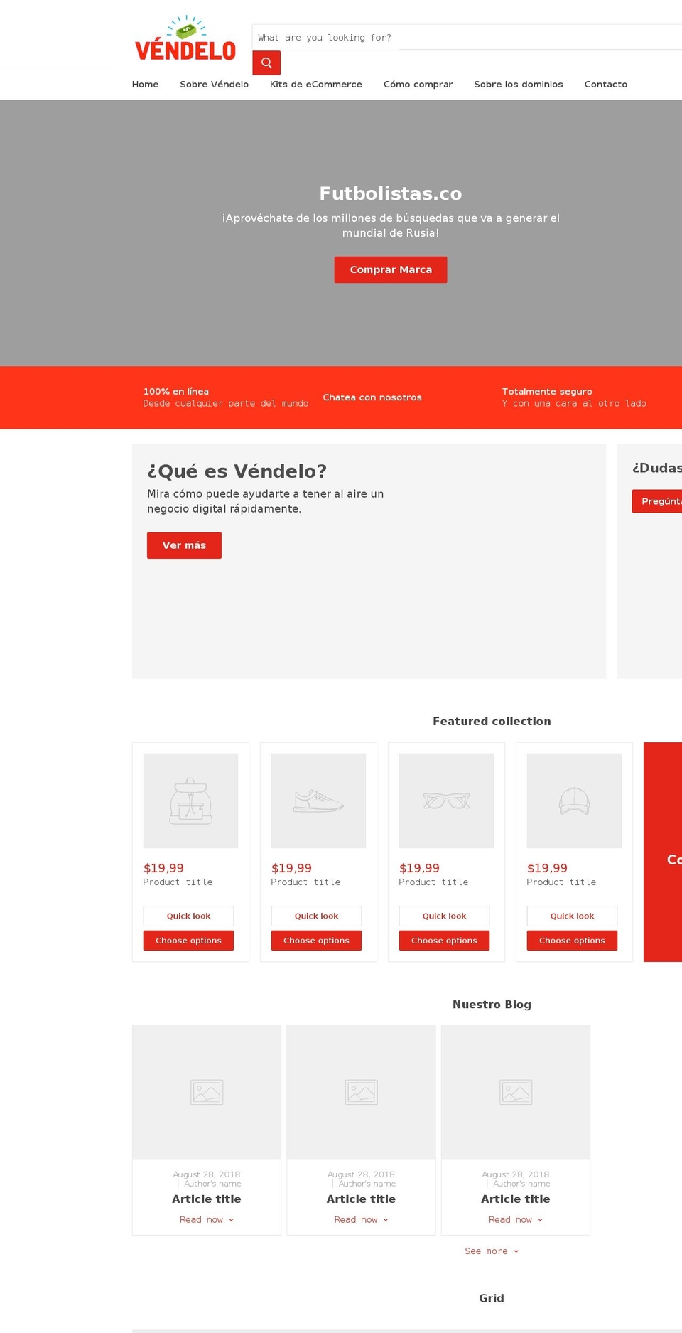 vendelo.co shopify website screenshot