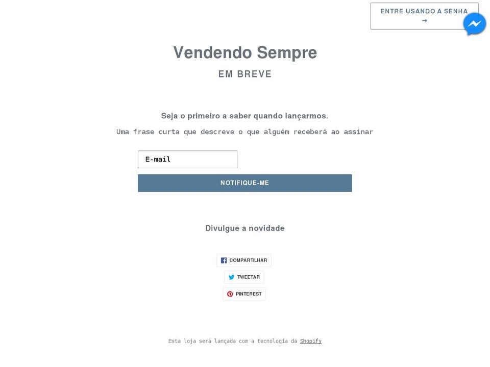 vendendosempre.com shopify website screenshot