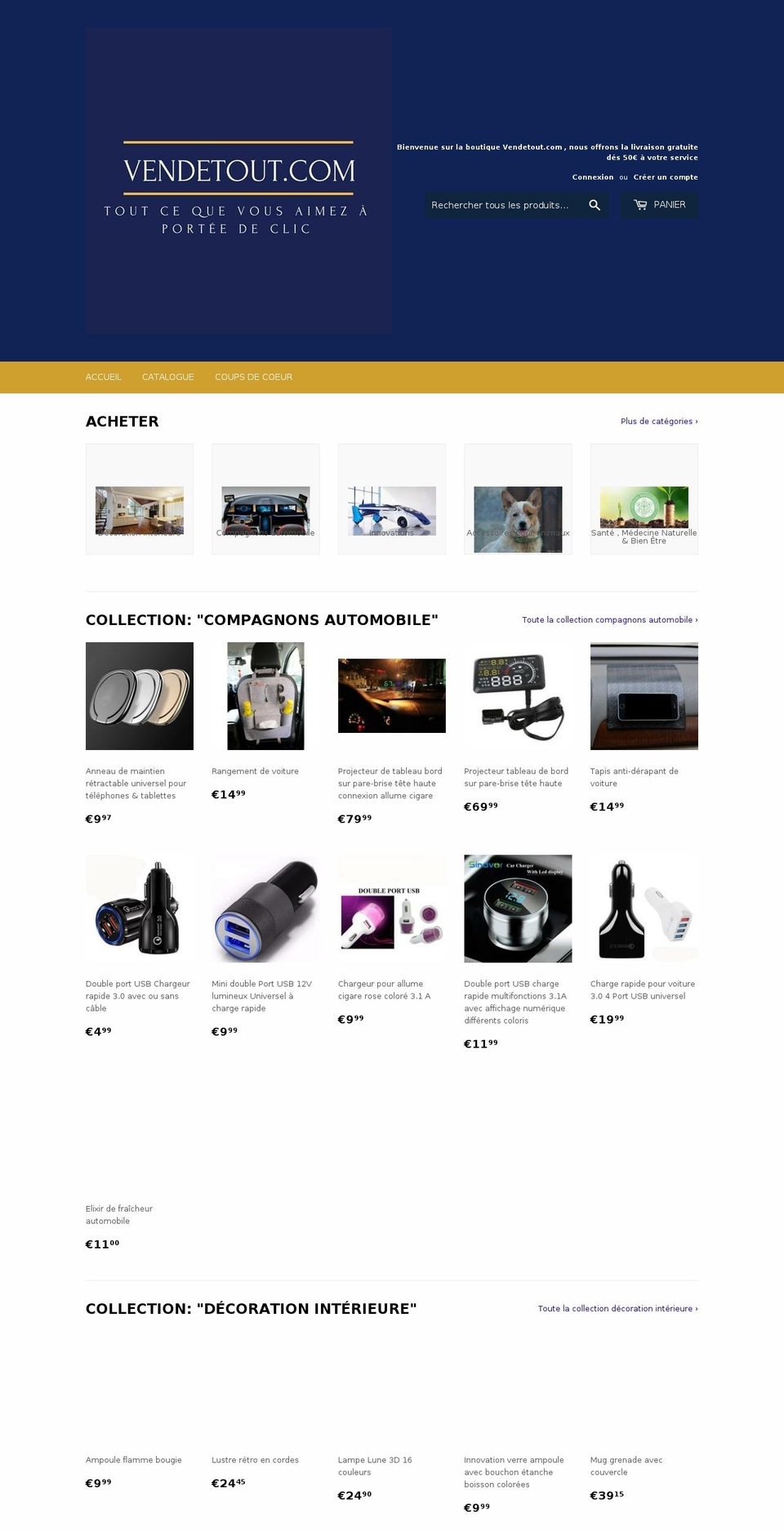 vendetout.com shopify website screenshot