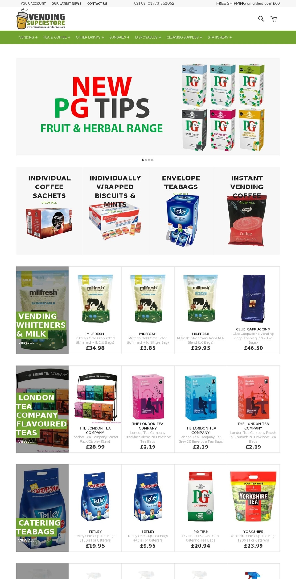 vendingsuperstore.co.uk shopify website screenshot