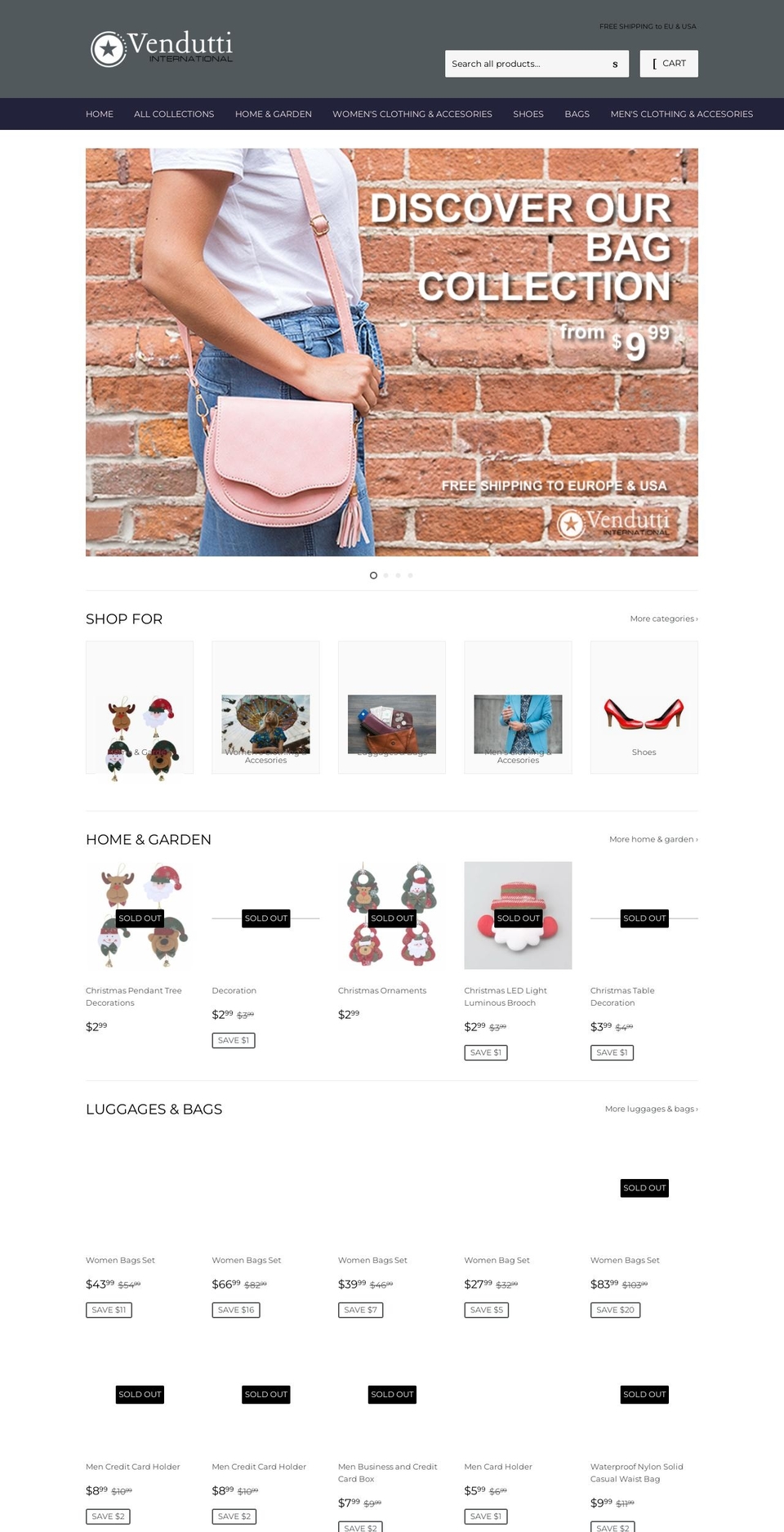 vendutti.com — Shopify storefront screenshot