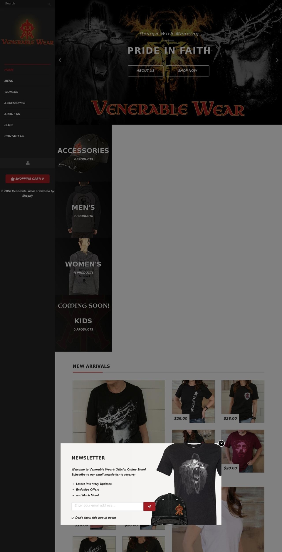 venerablewear.com — Shopify storefront screenshot