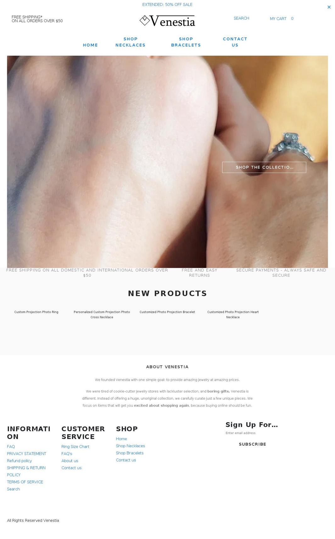 venestia.com — Shopify storefront screenshot