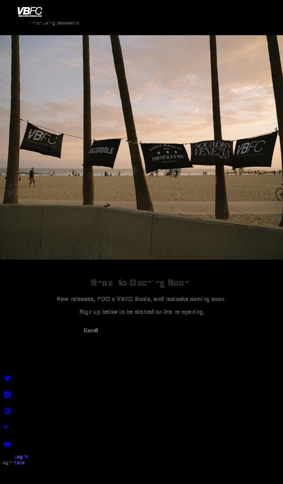 venicebeachfc.shop shopify website screenshot