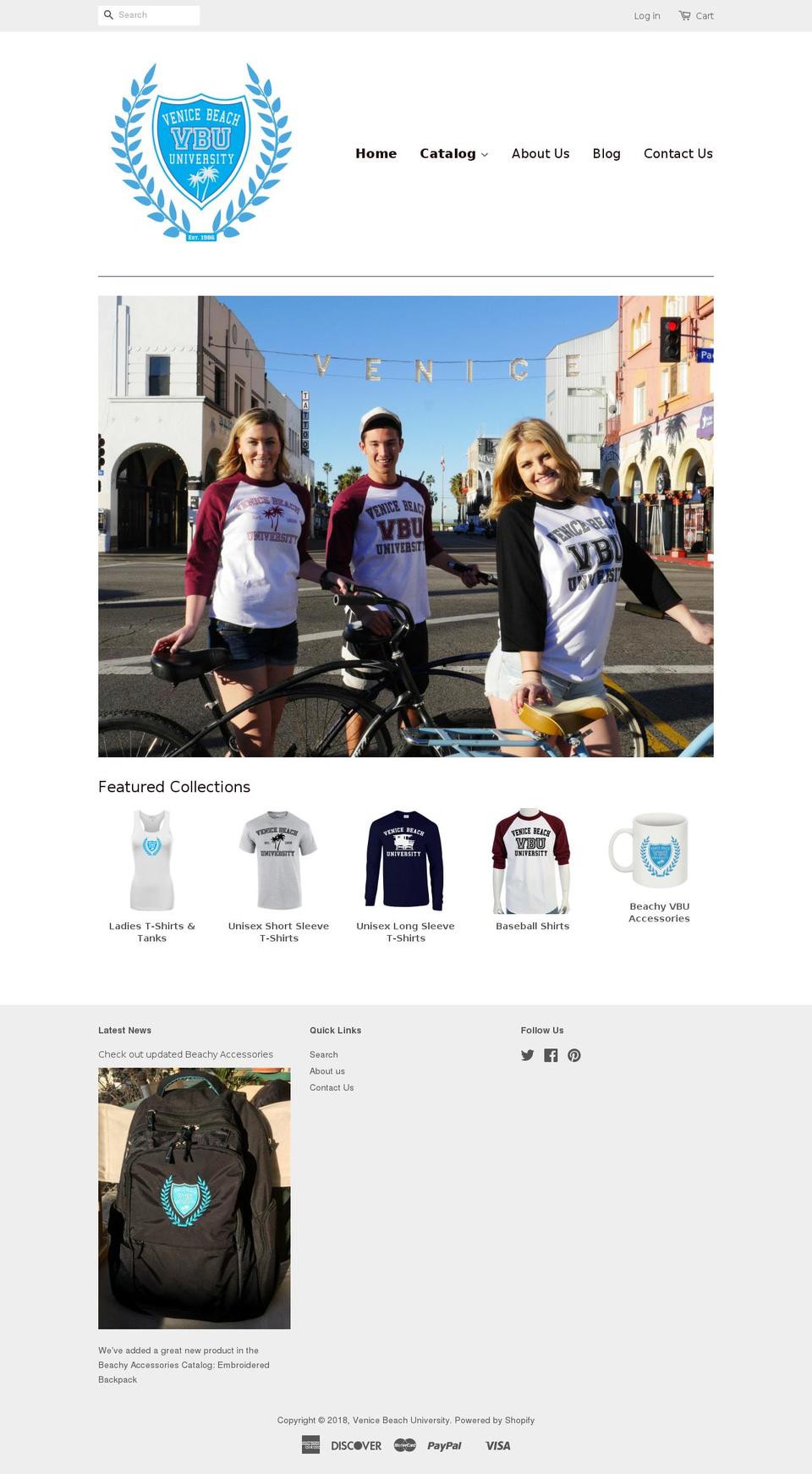 venicebeachuniversity.com — Shopify storefront screenshot