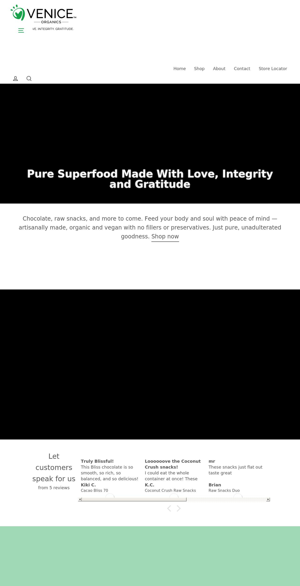 veniceorganics.com shopify website screenshot