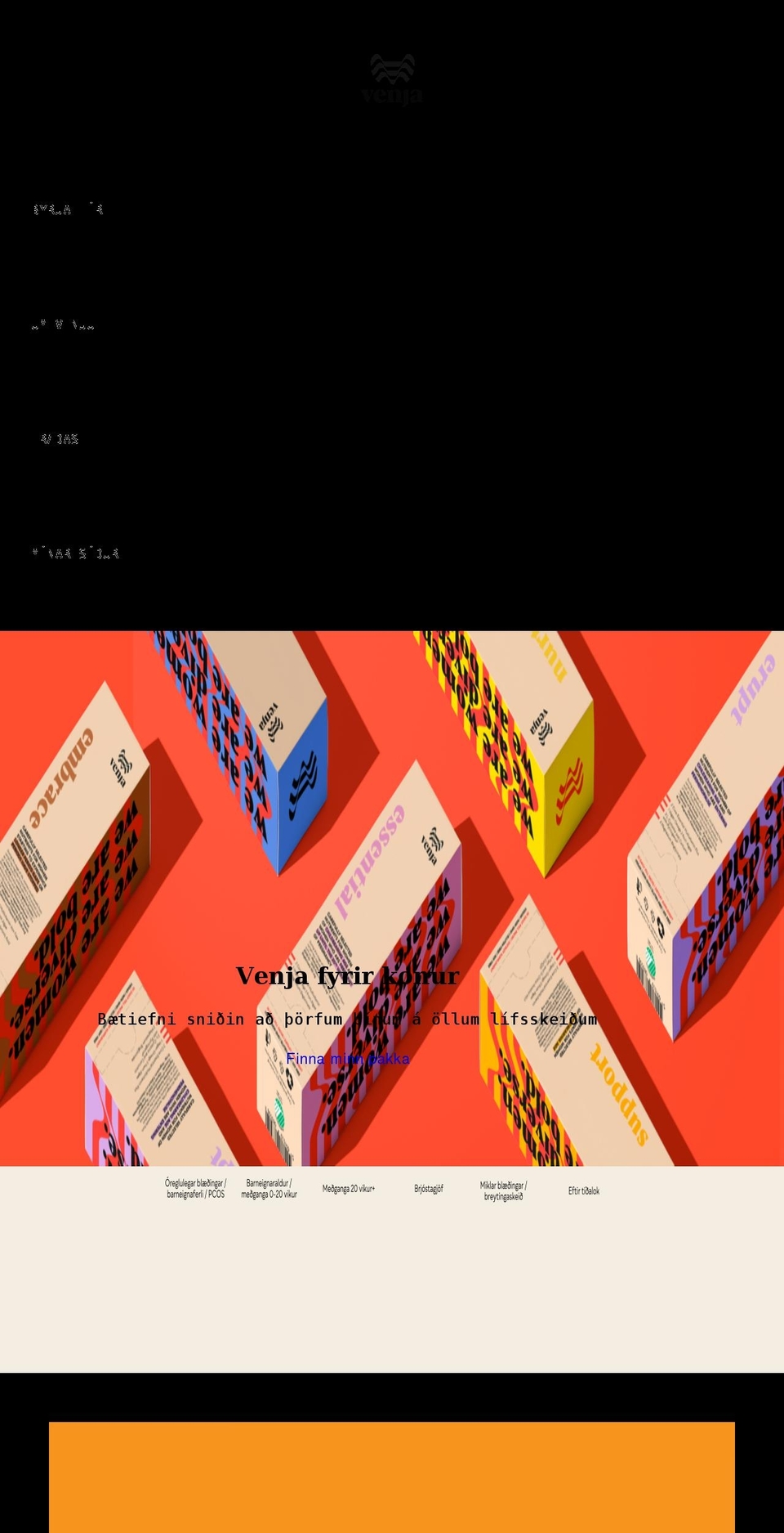 venja.is shopify website screenshot