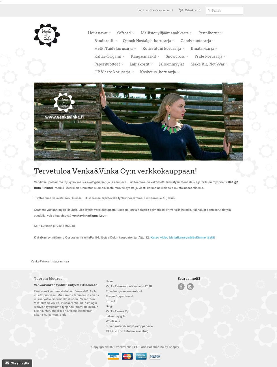 venkavinka.fi shopify website screenshot