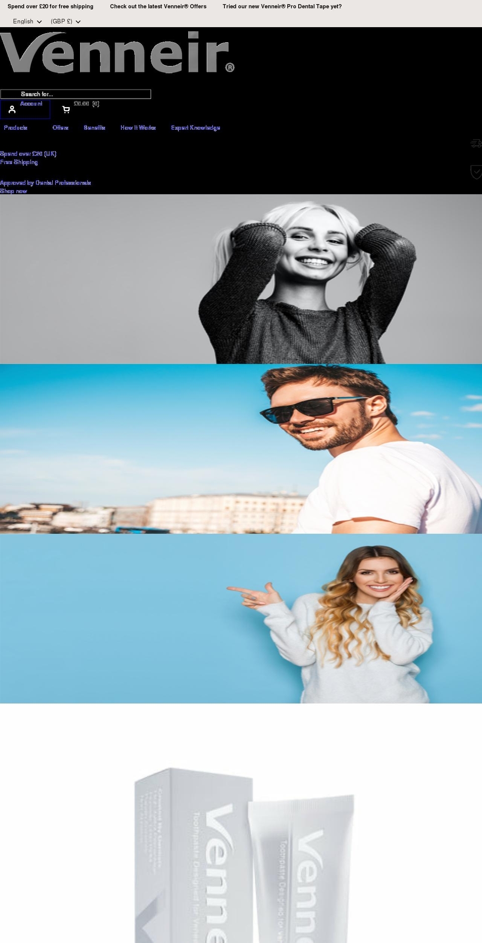 venneir.com shopify website screenshot