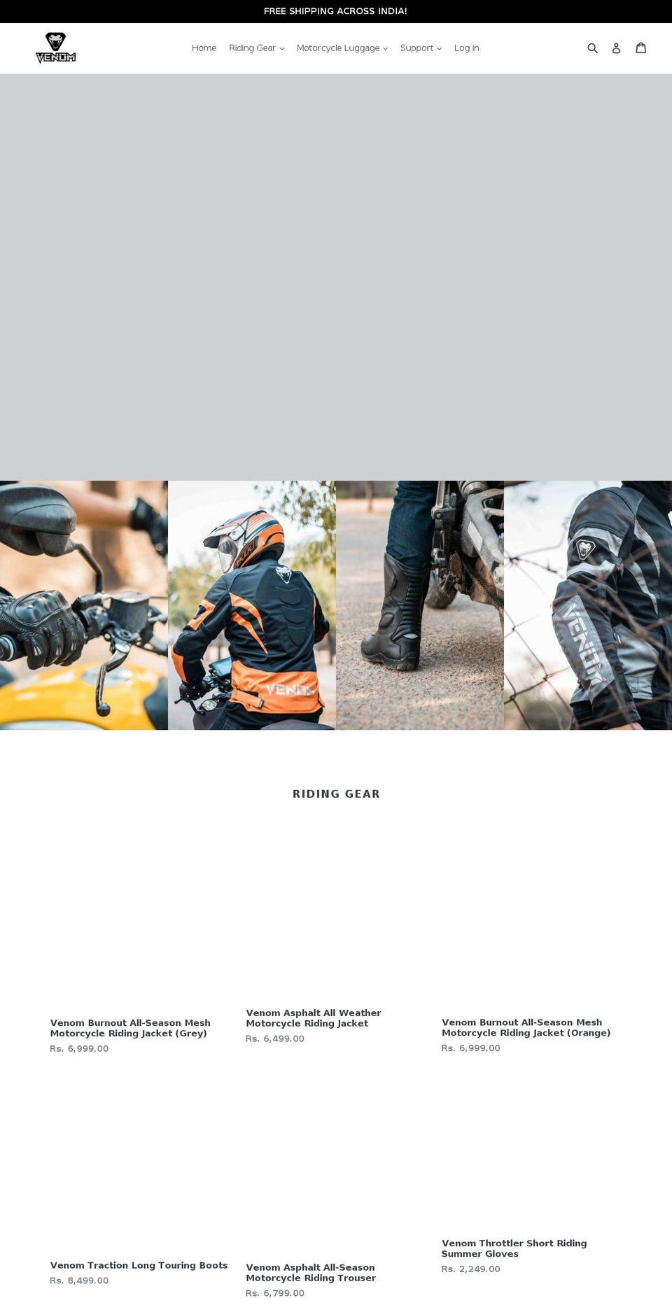 venommoto.com shopify website screenshot