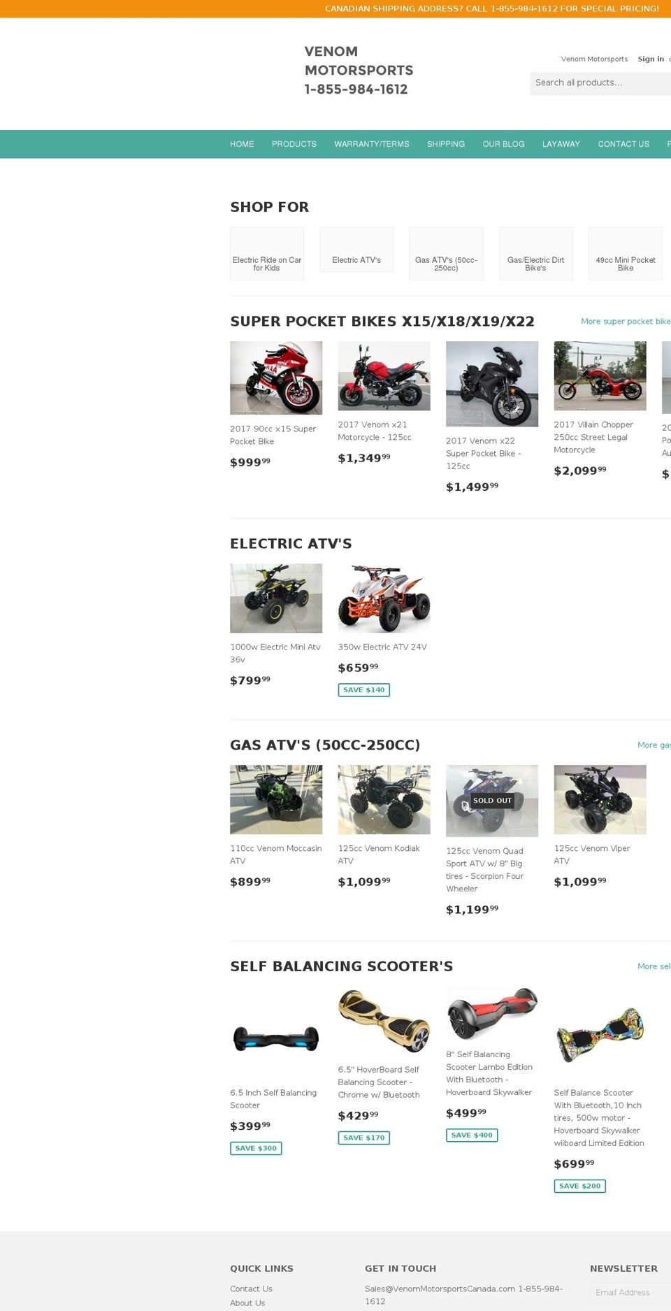 venommotorsportsusa.com shopify website screenshot