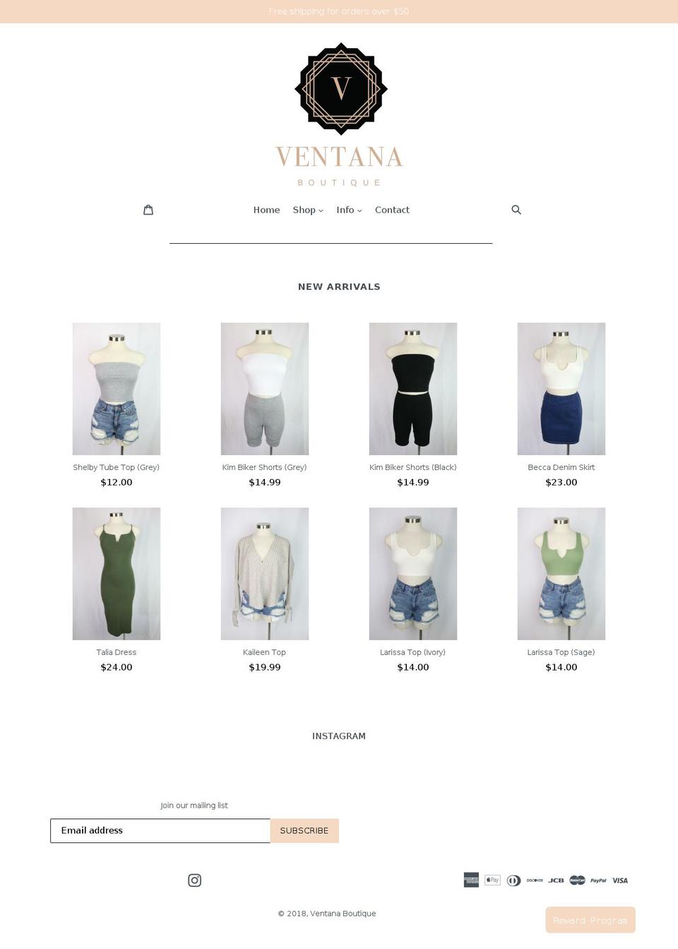 ventanaboutique.com — Shopify storefront screenshot