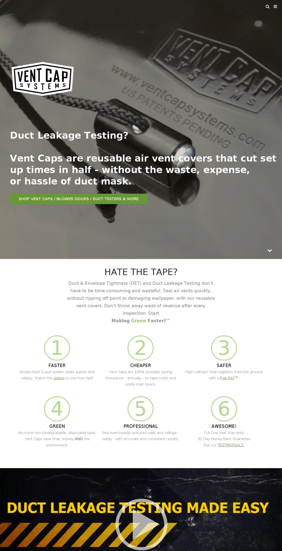 ventcapsystems.com shopify website screenshot