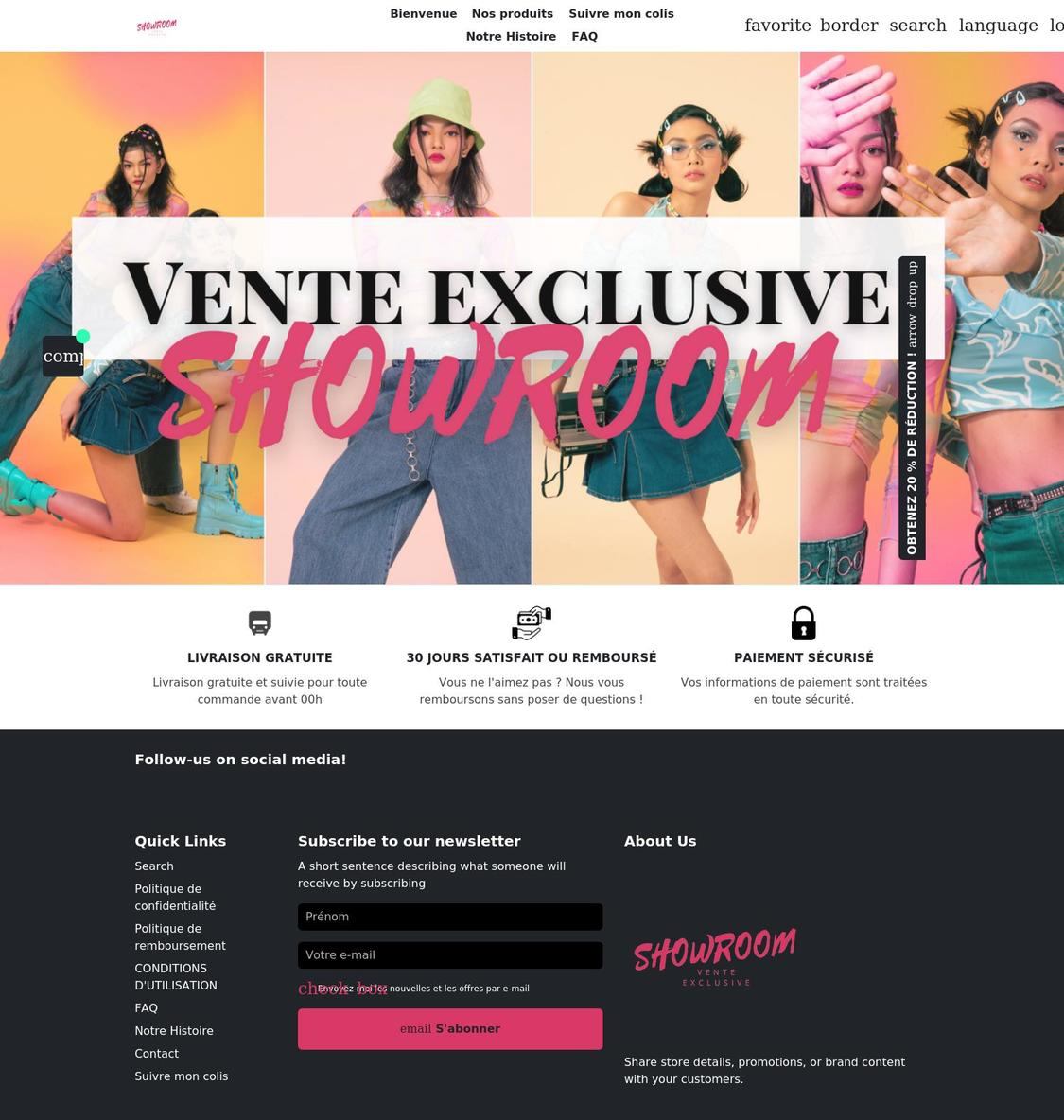 venteshowroom.com shopify website screenshot