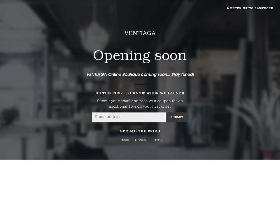 ventiaga.com shopify website screenshot