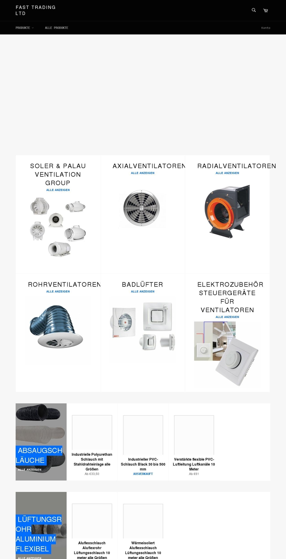 ventilator.center shopify website screenshot