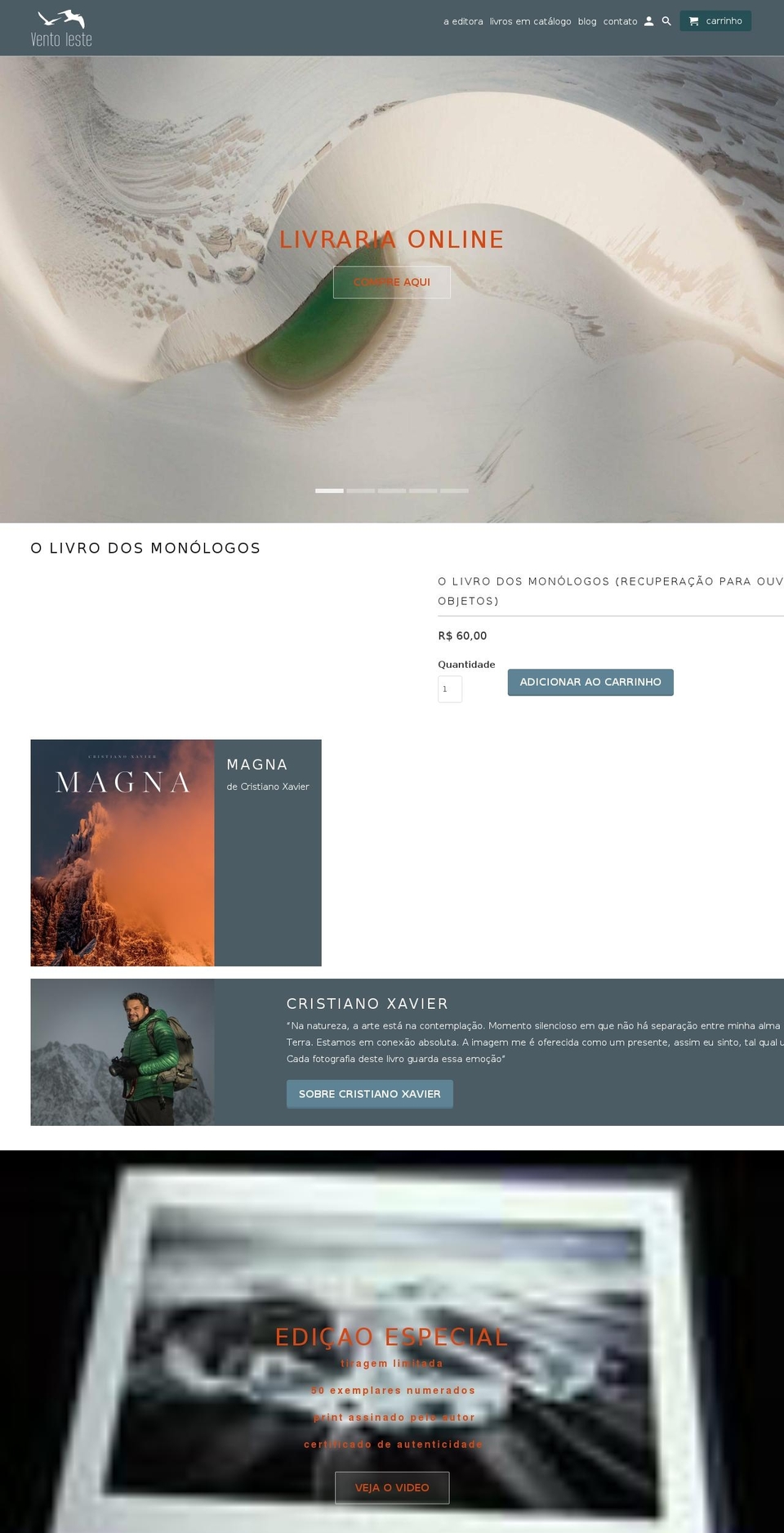 ventolestelivraria.com — Shopify storefront screenshot
