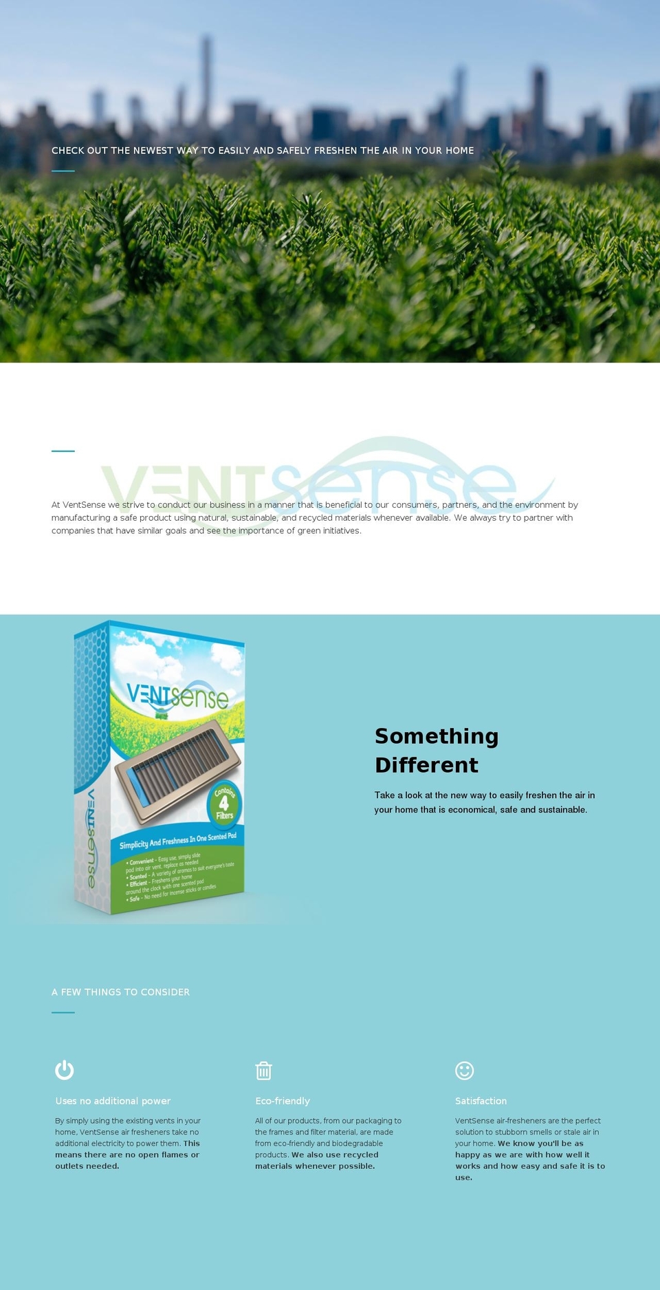 ventsense.com — Shopify storefront screenshot