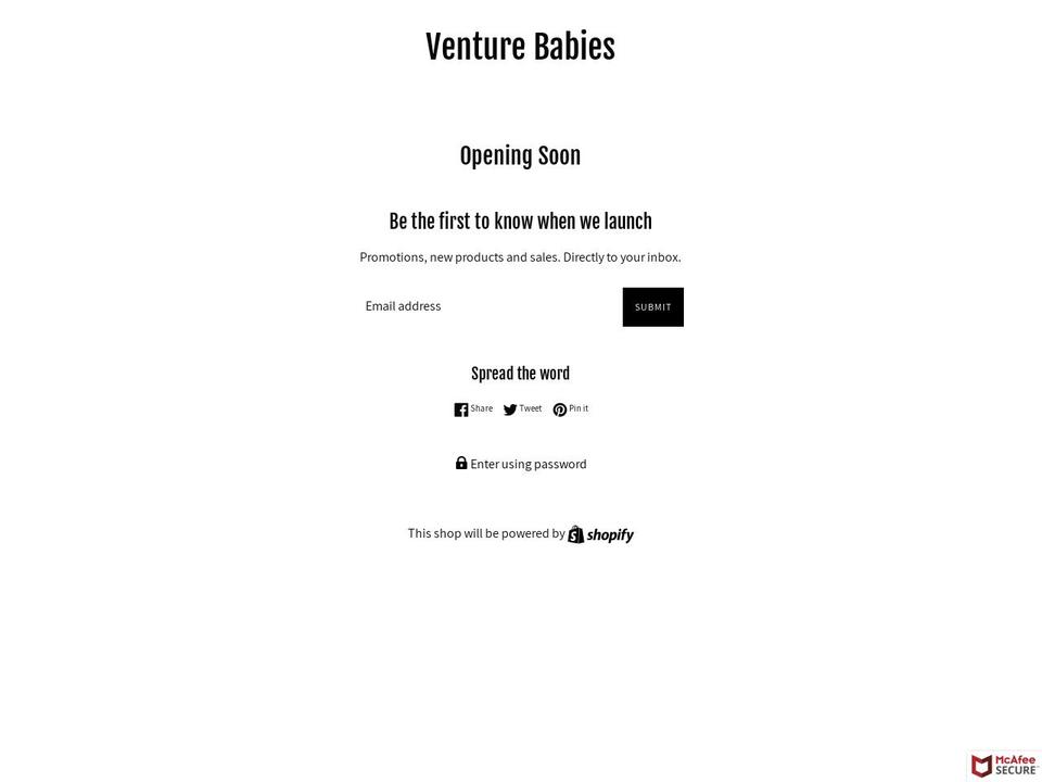 venturebabies.com — Shopify storefront screenshot