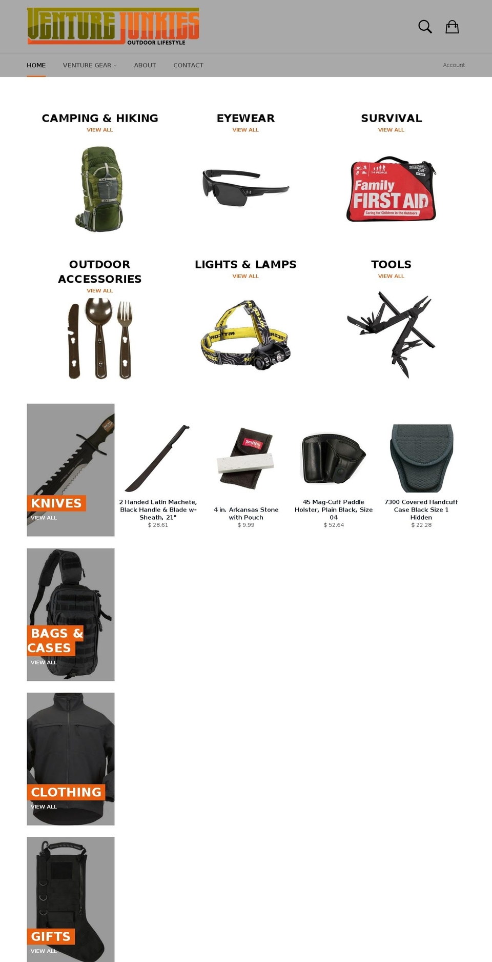 venturejunkies.com shopify website screenshot