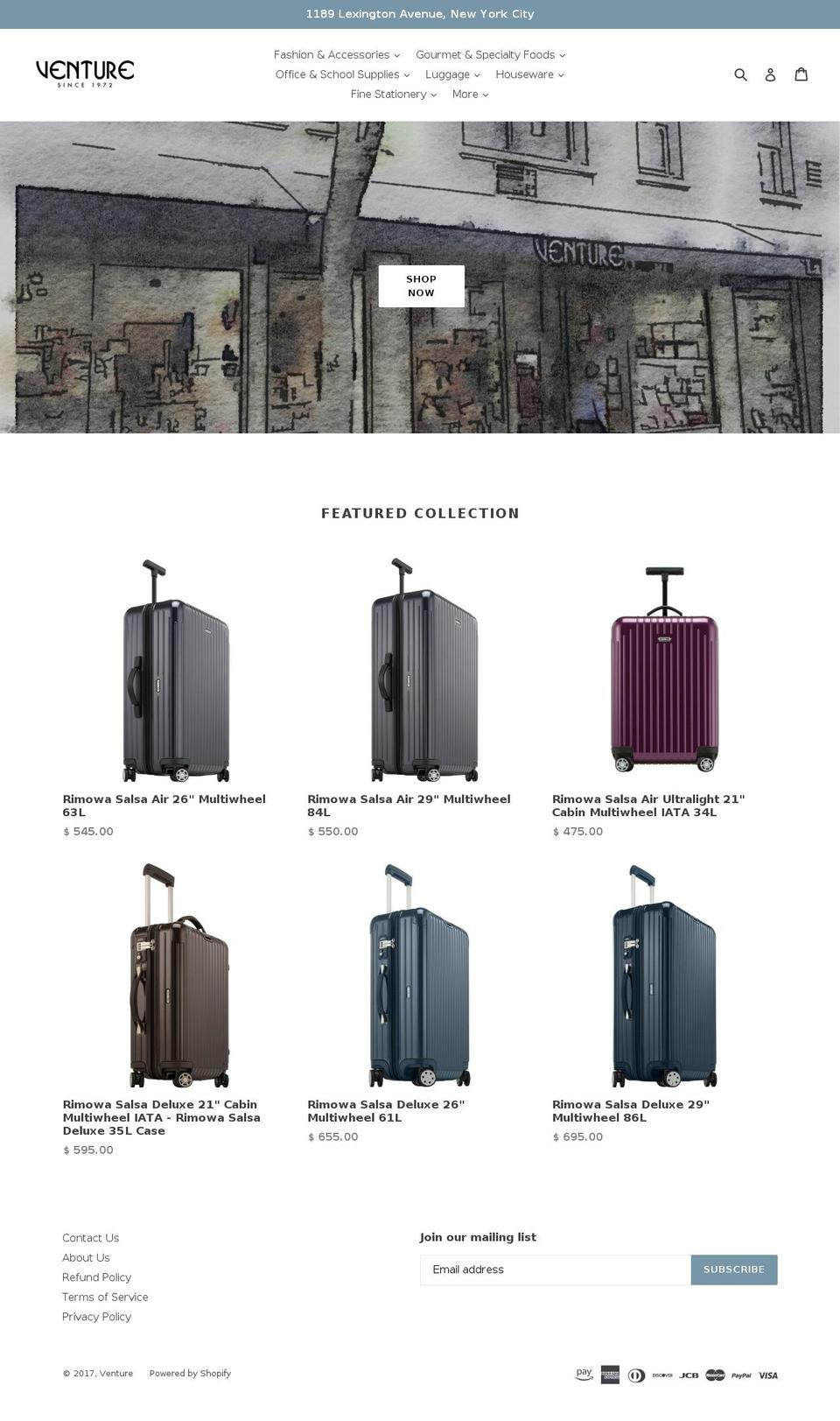 ventureonmadison.com shopify website screenshot