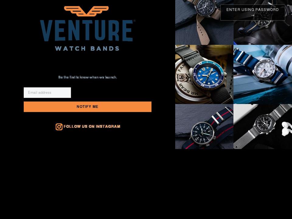 venturewatchbands.com shopify website screenshot