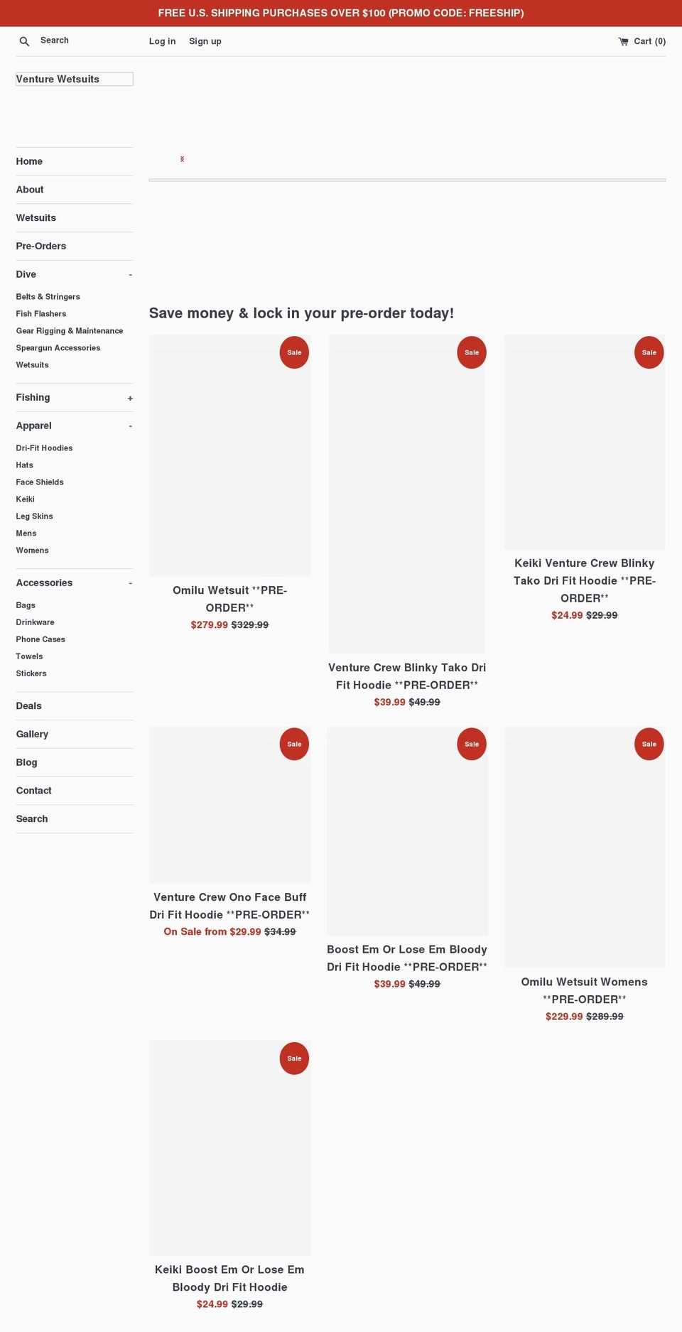 venturewetsuits.com shopify website screenshot