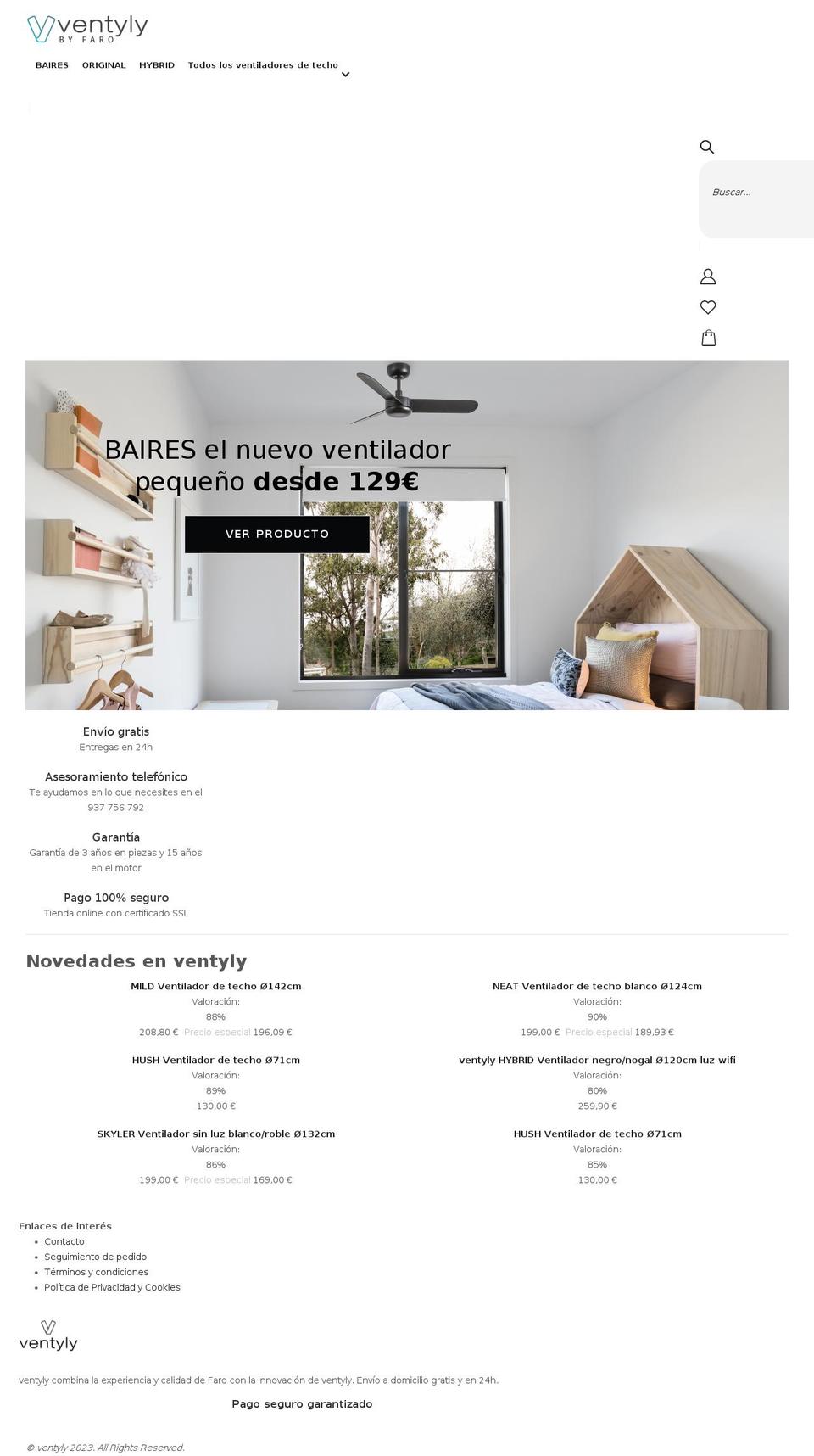 ventyly.com — Shopify storefront screenshot
