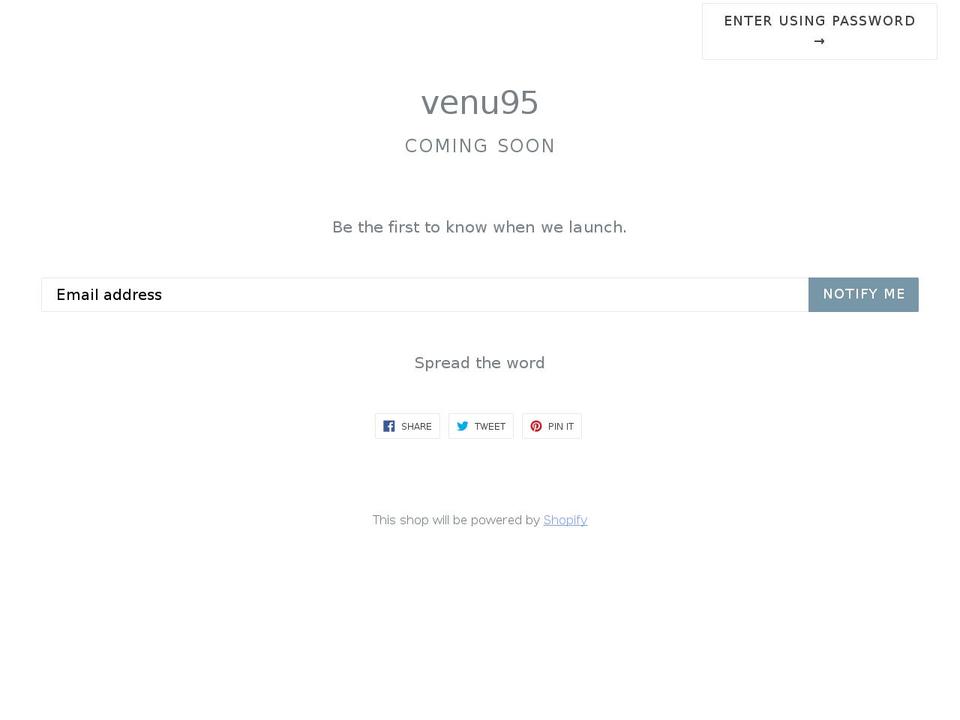 venu95.com — Shopify storefront screenshot