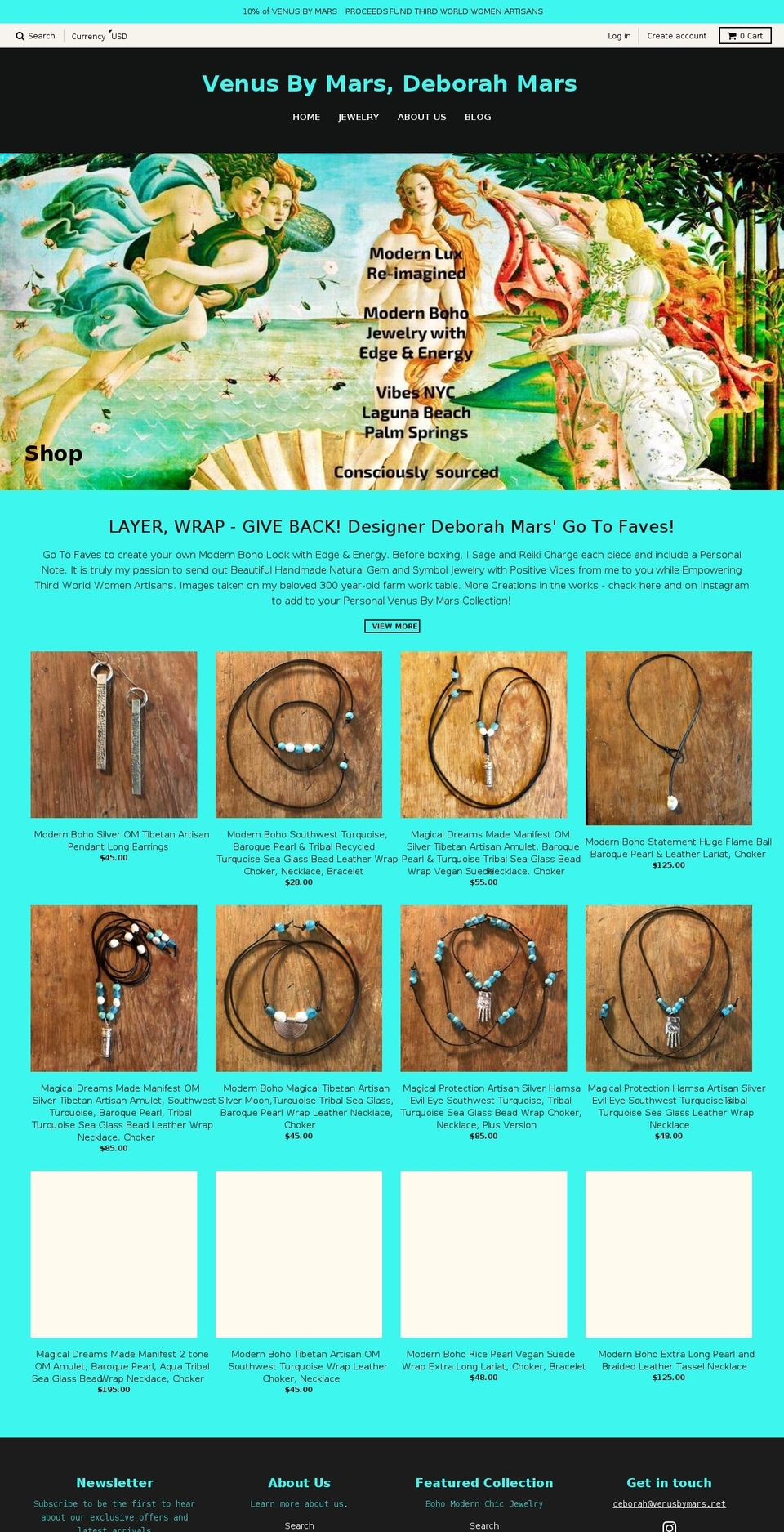 venusbymars.net shopify website screenshot