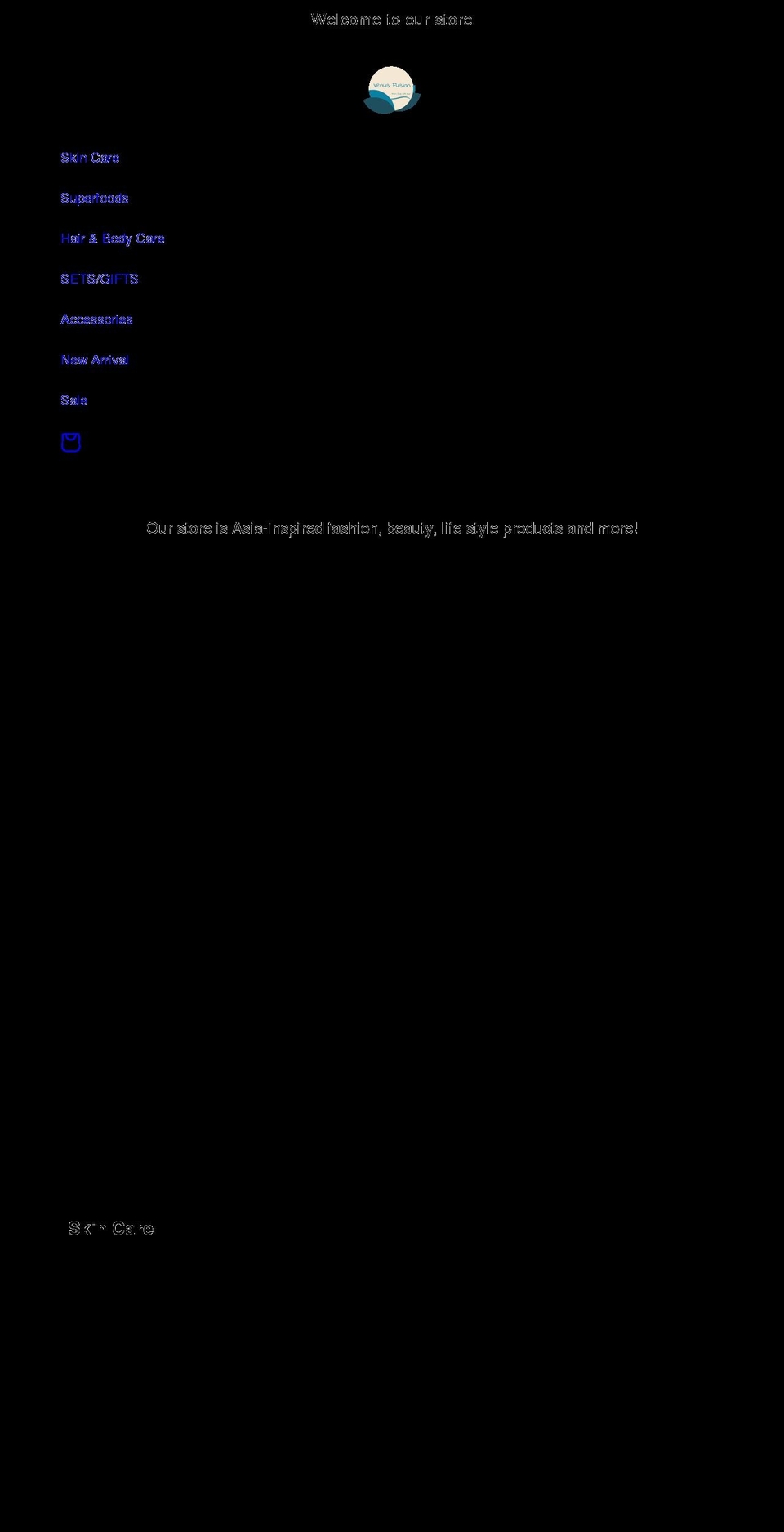venusfusion.com shopify website screenshot