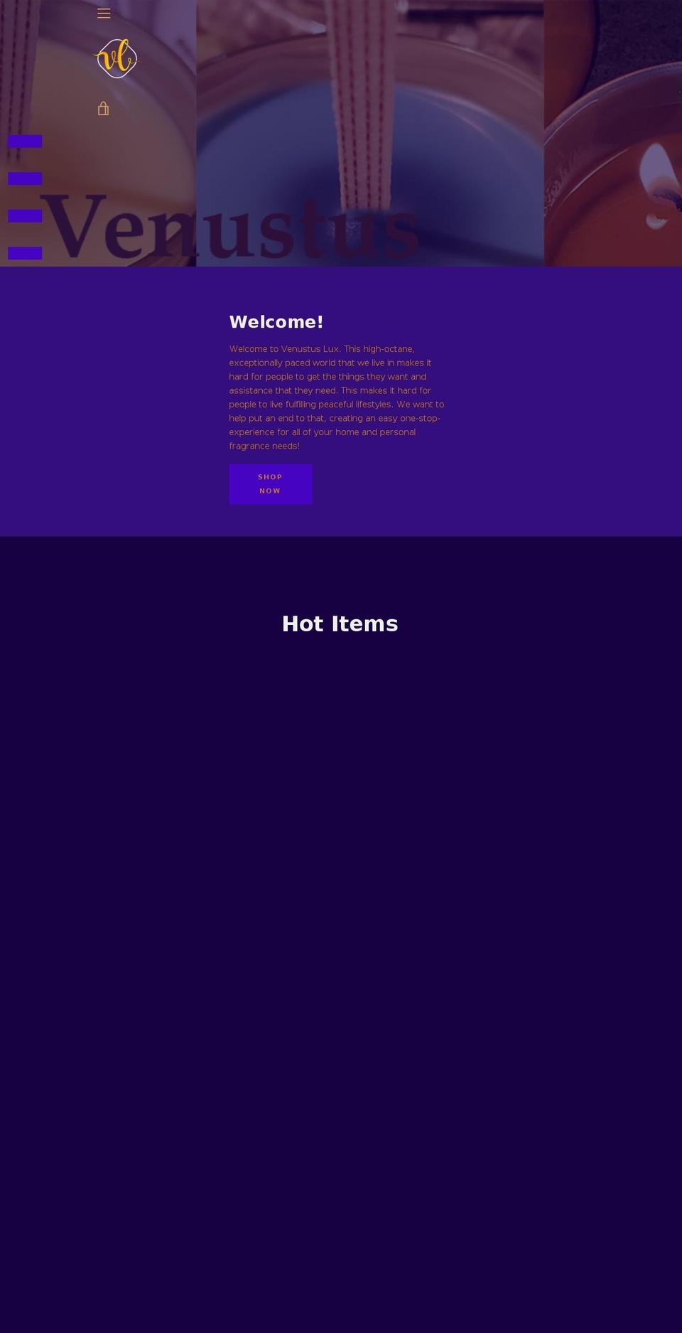 venustuslux.com — Shopify storefront screenshot