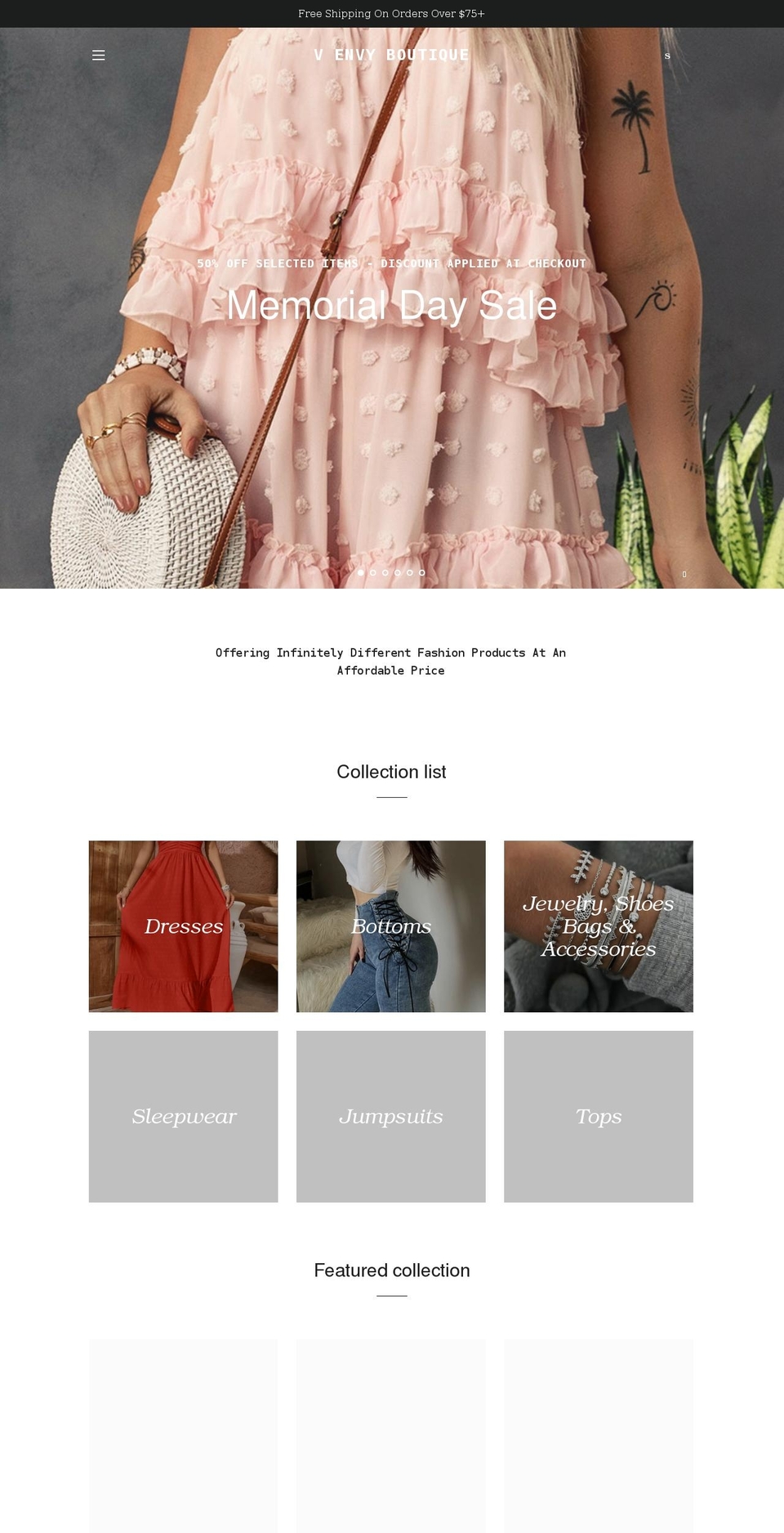 venvyboutique.com shopify website screenshot