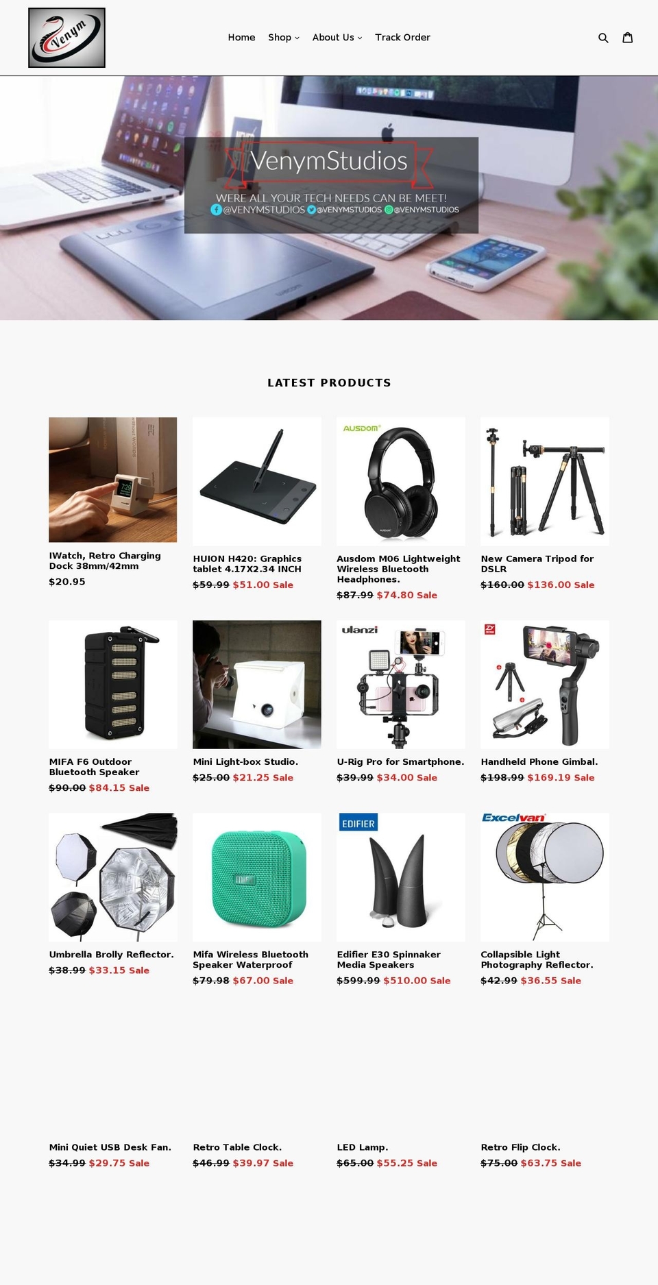 venymstudios.com shopify website screenshot