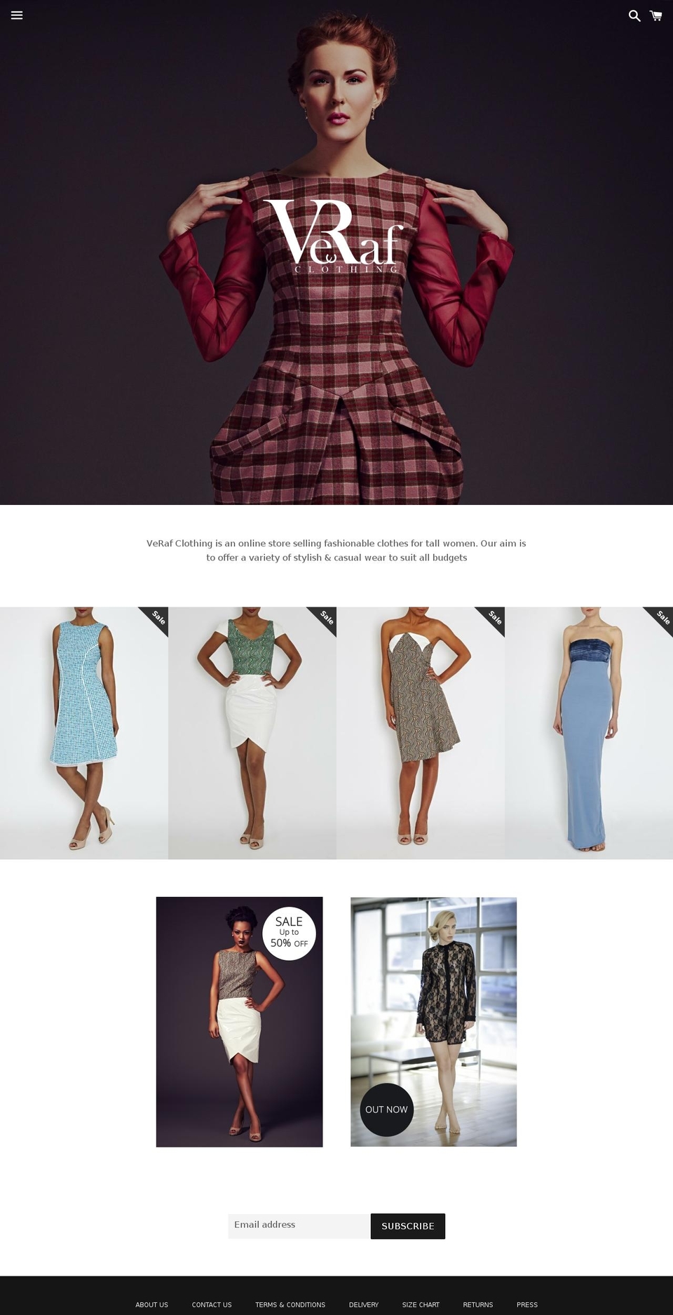 verafclothing.com shopify website screenshot