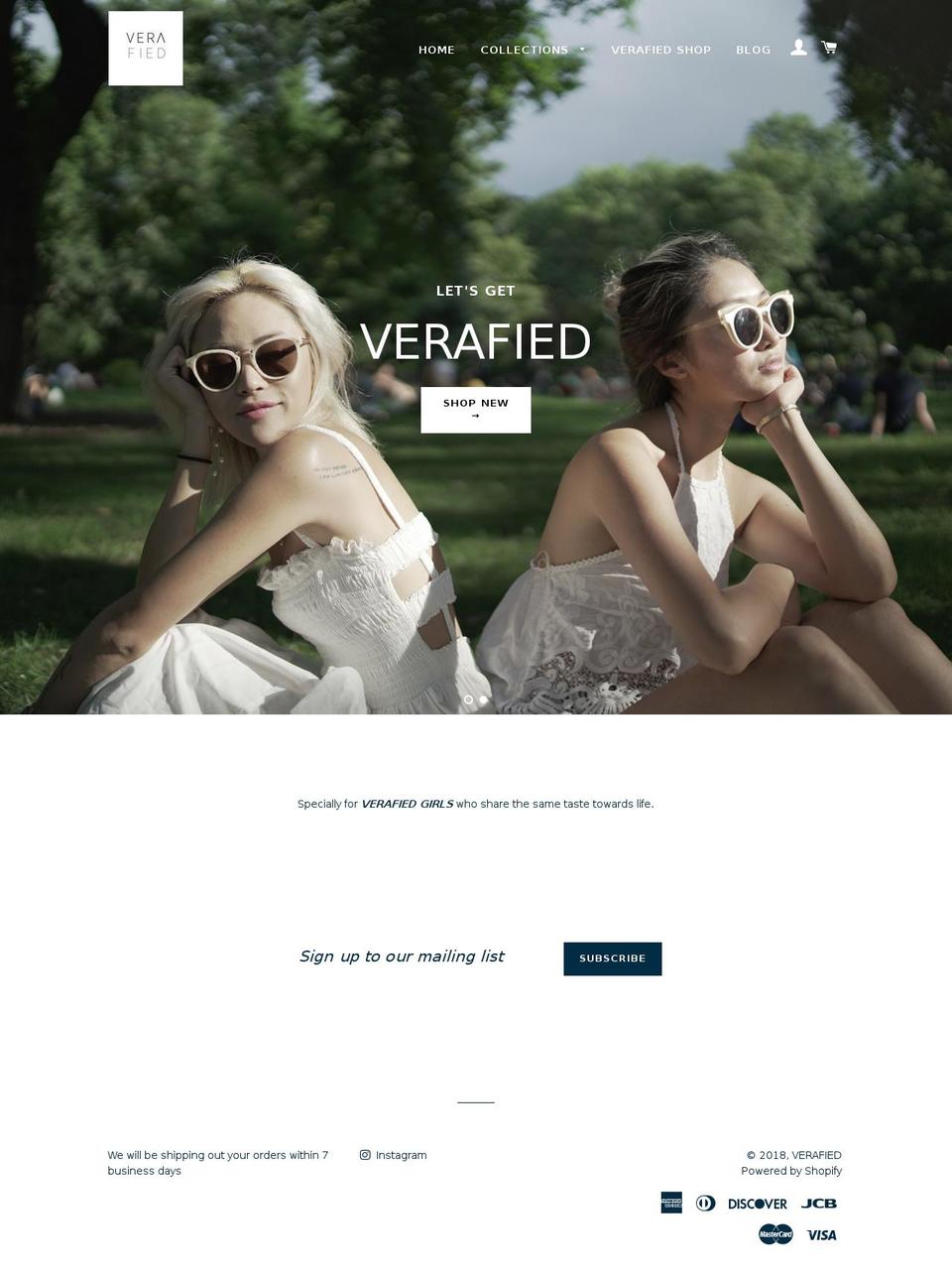 verafiedny.com shopify website screenshot