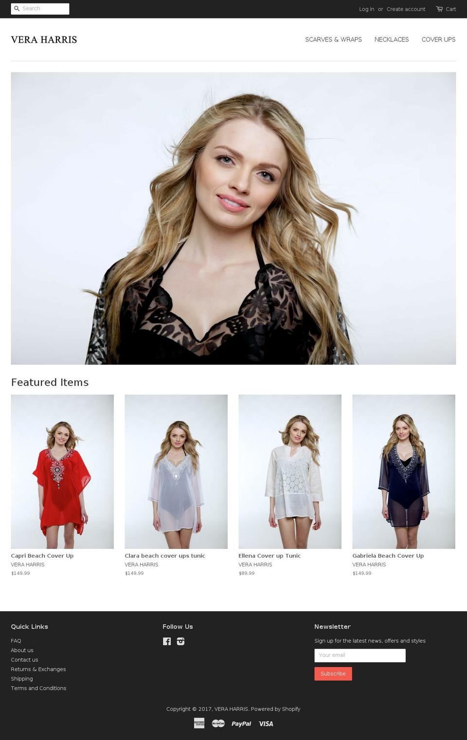 veraharris.com shopify website screenshot