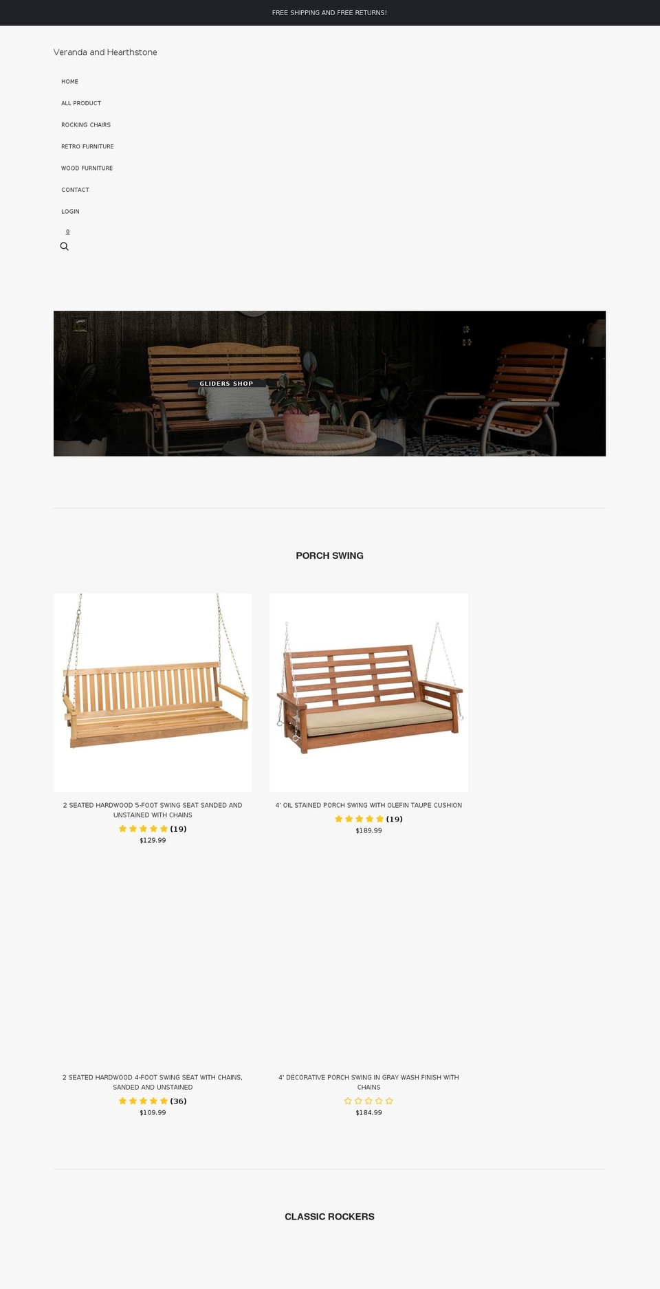 verandahearth.com shopify website screenshot