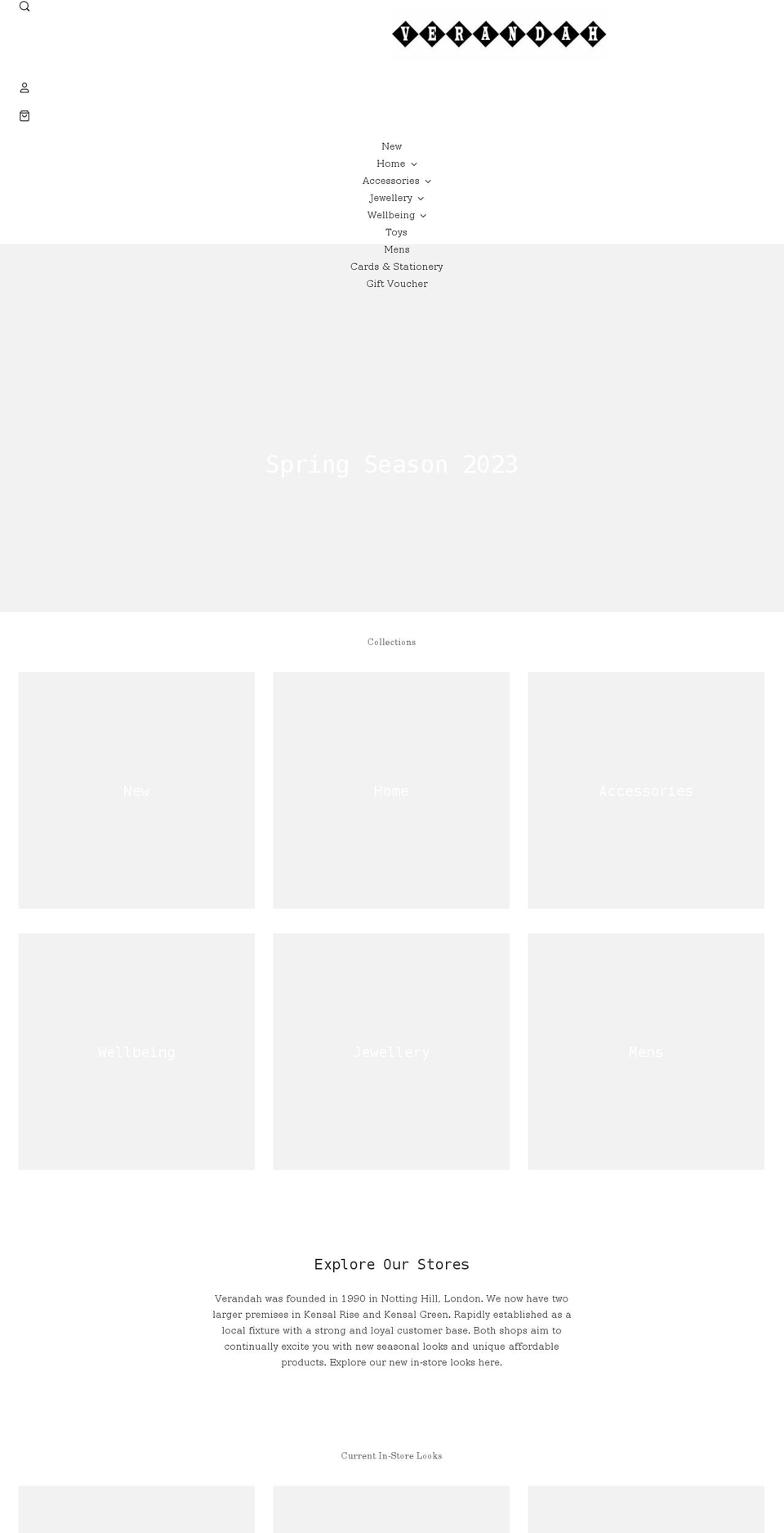 verandahshop.com shopify website screenshot