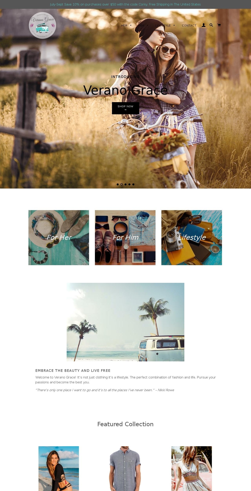 veranograce.com — Shopify storefront screenshot
