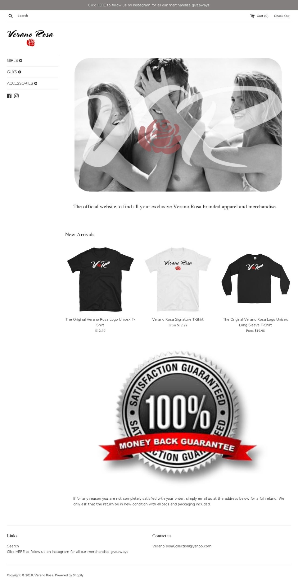 veranorosa.com — Shopify storefront screenshot