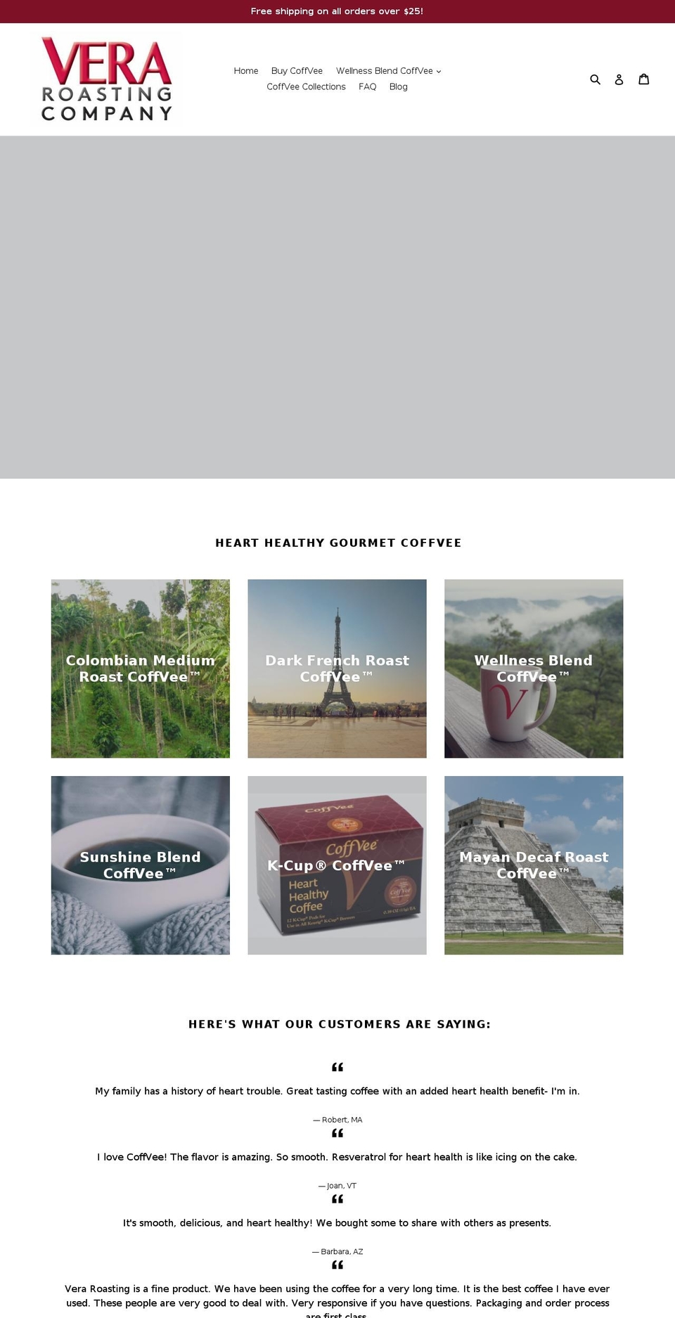 veraroastingcompany.com — Shopify storefront screenshot