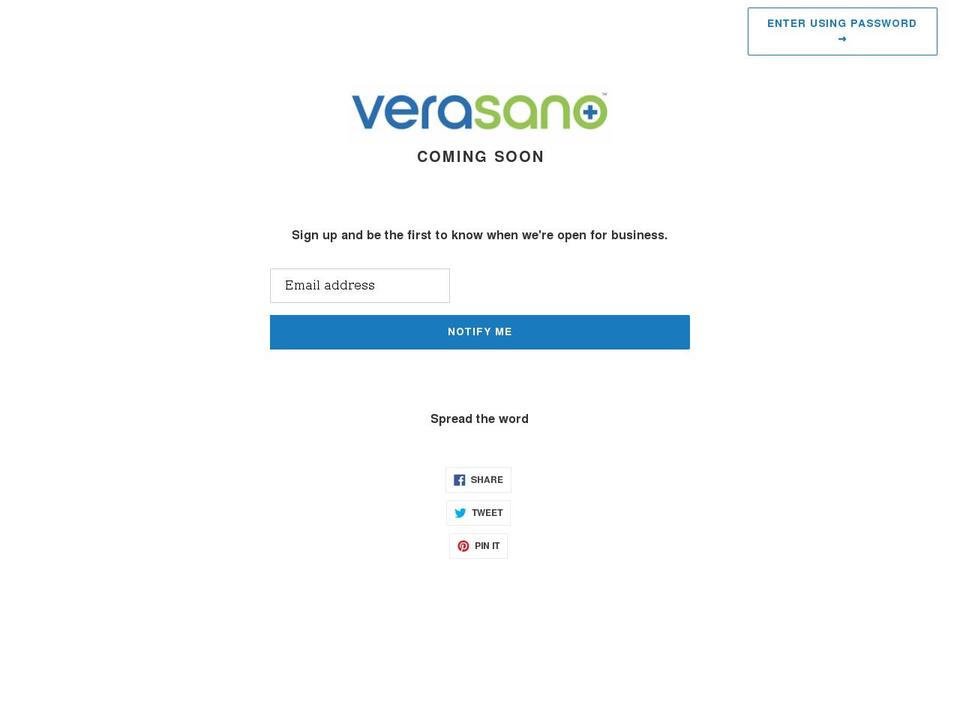verasano.com shopify website screenshot