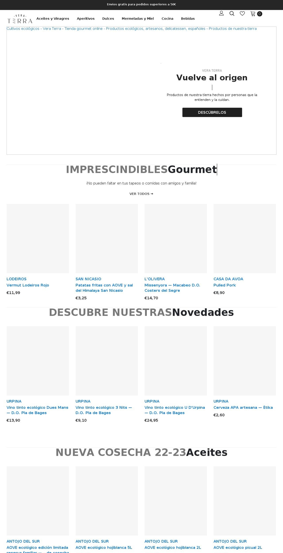 veraterra.es shopify website screenshot